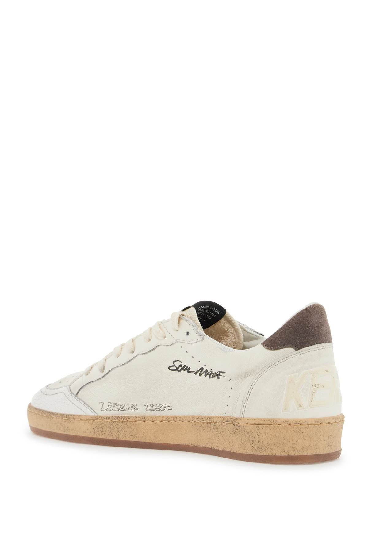 Shop Golden Goose Leather Ball Star Sneakers In In White