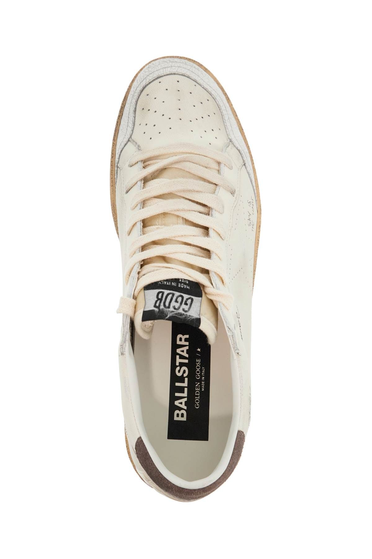 Shop Golden Goose Leather Ball Star Sneakers In In White