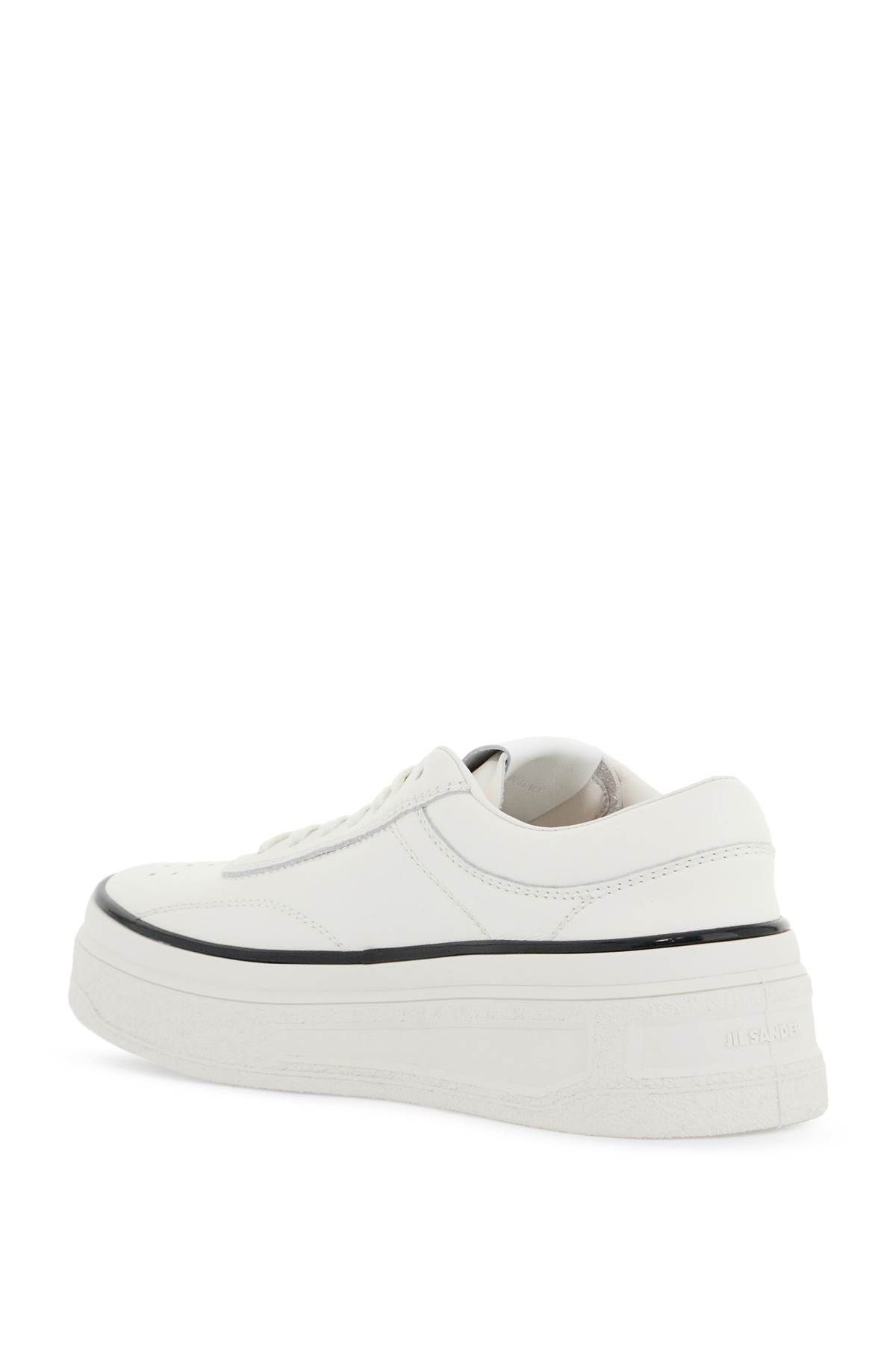 Shop Jil Sander Leather Sneakers For Everyday In White