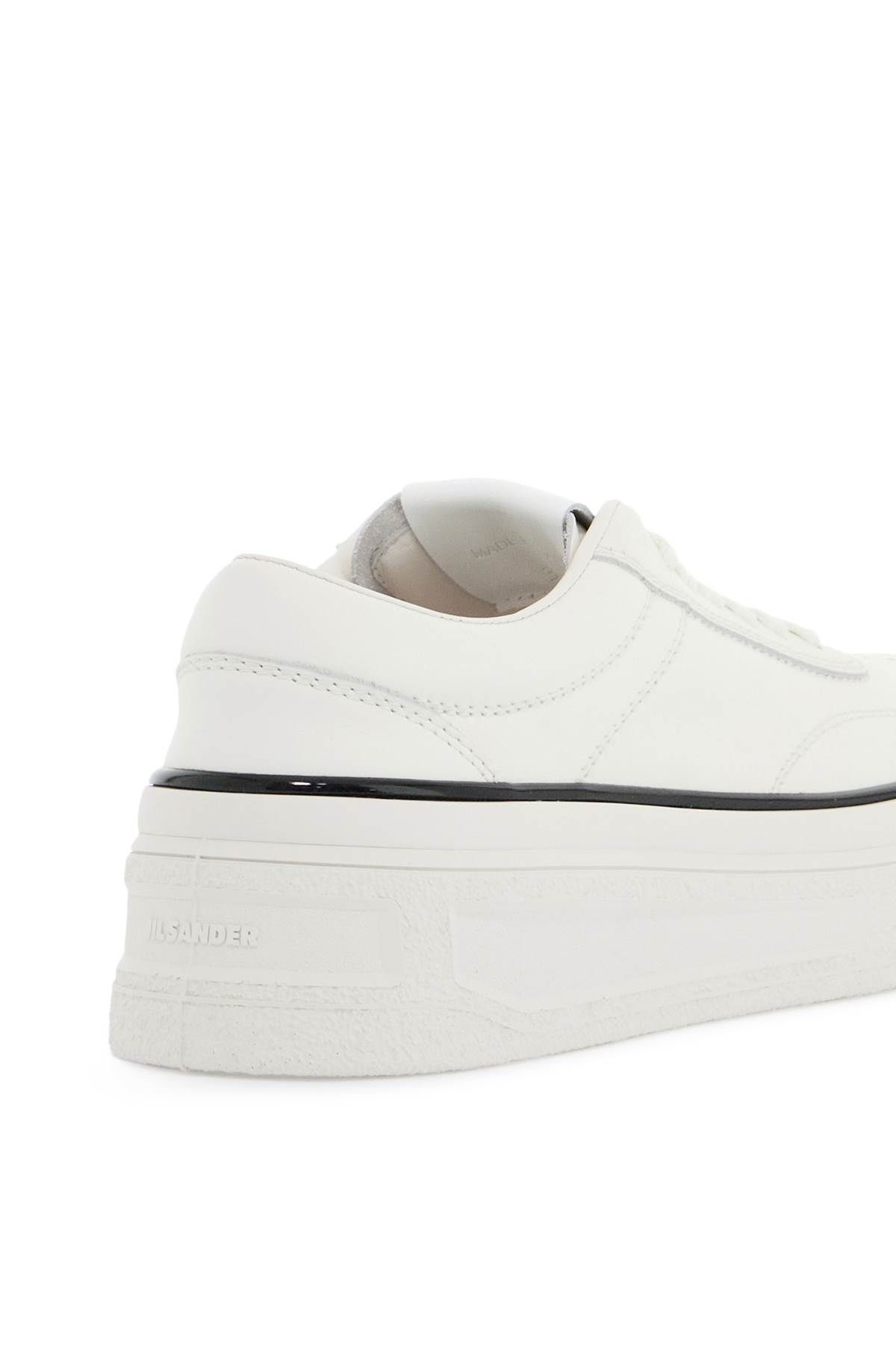 Shop Jil Sander Leather Sneakers For Everyday In White