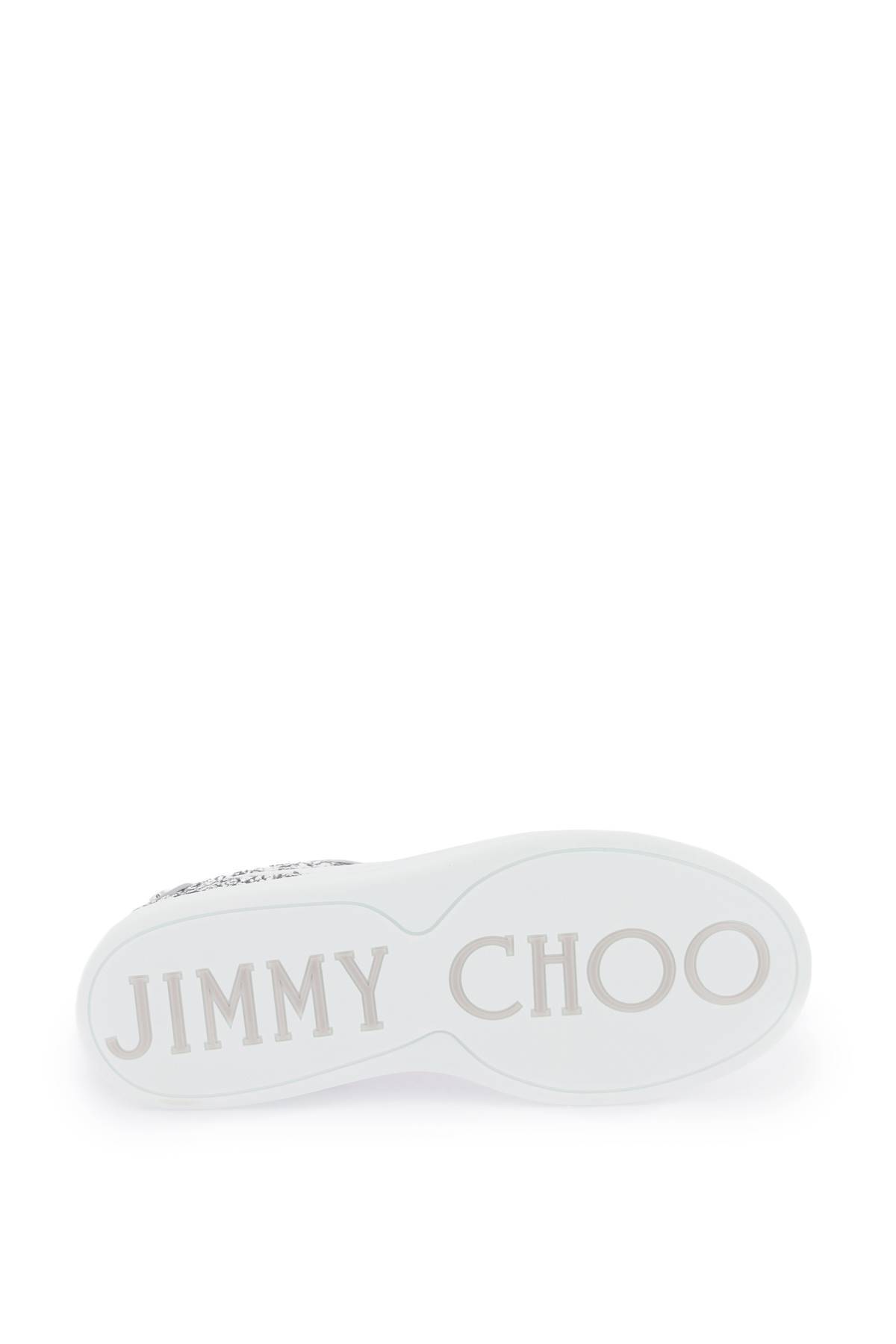 Shop Jimmy Choo 'rome' Sneakers In White,silver