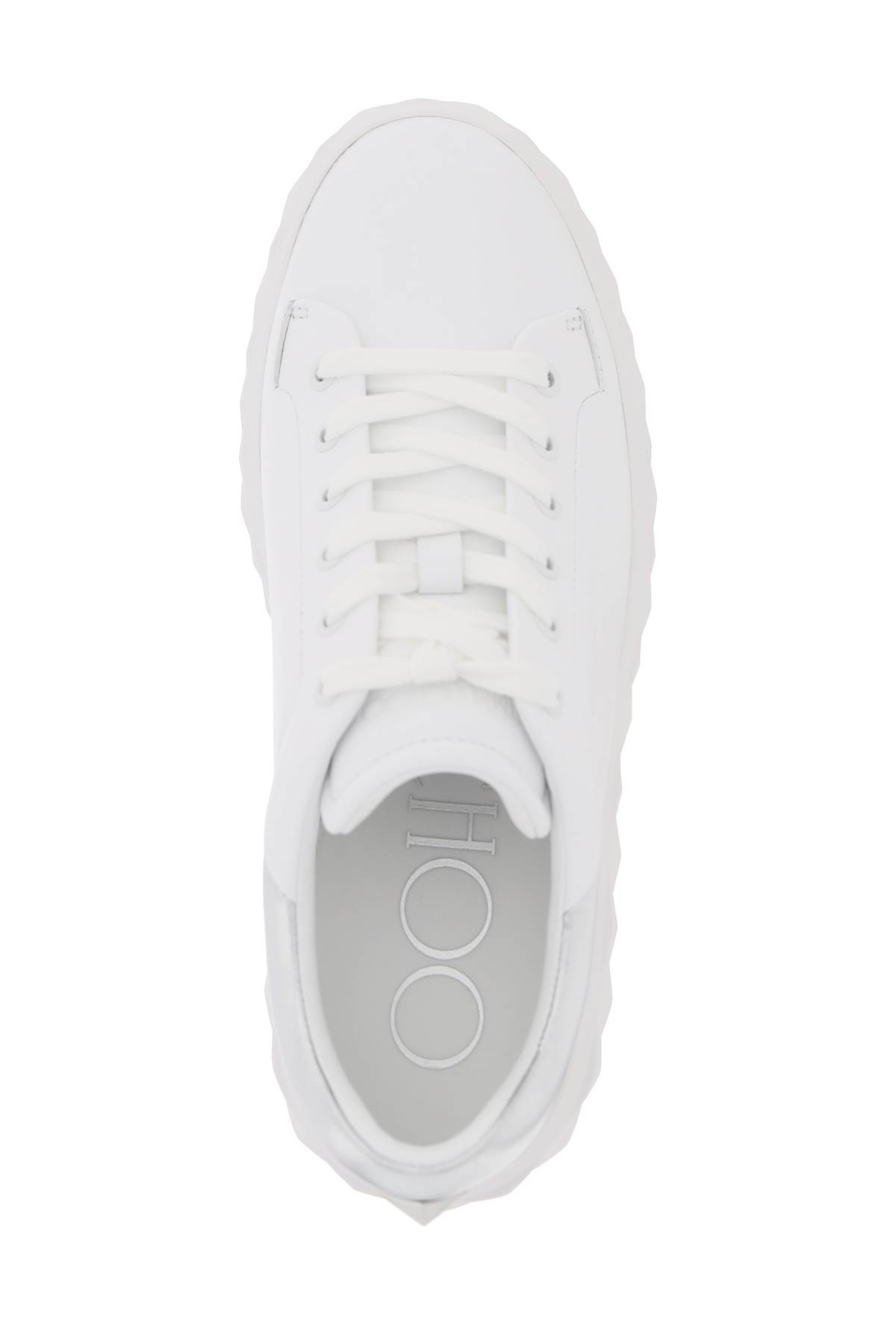 Shop Jimmy Choo Diamond Maxi/f Ii Sneakers In White,silver