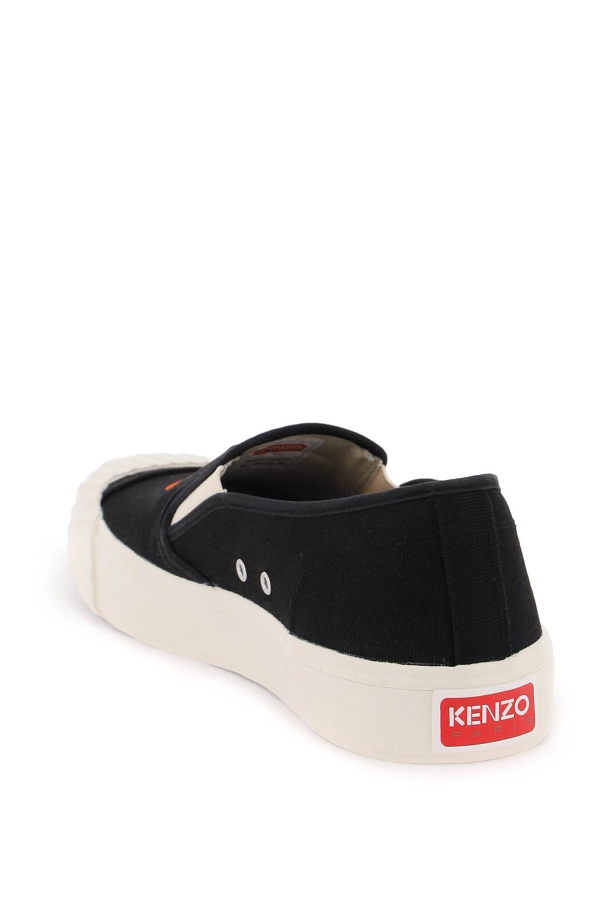 Shop Kenzo 'school' Slip-on Sneakers In Black