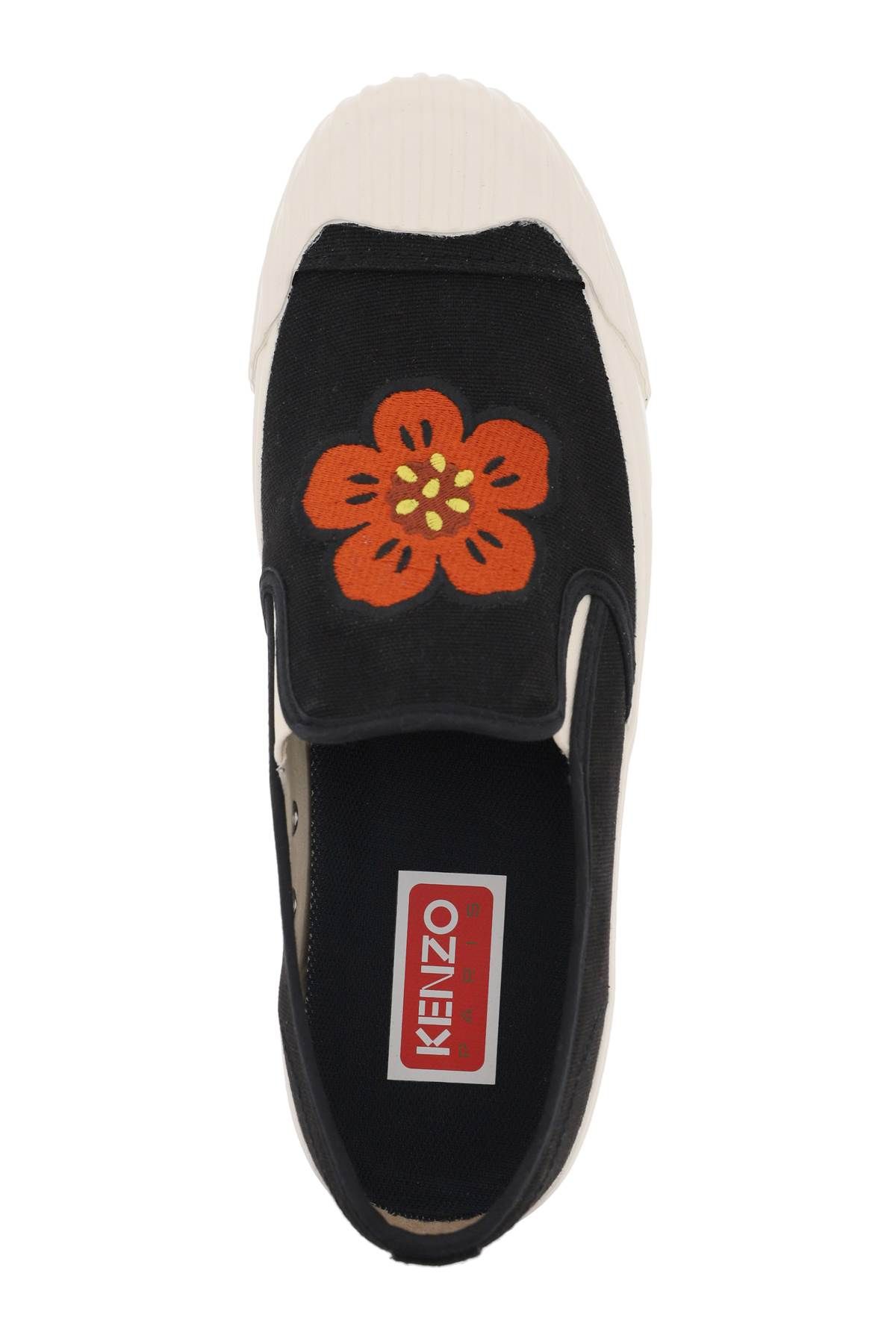 Shop Kenzo 'school' Slip-on Sneakers In Black