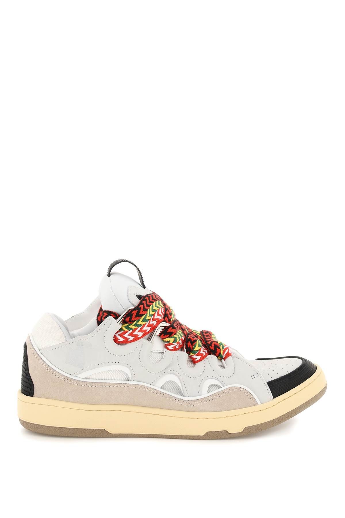 Shop Lanvin Curb Sneakers In Beige