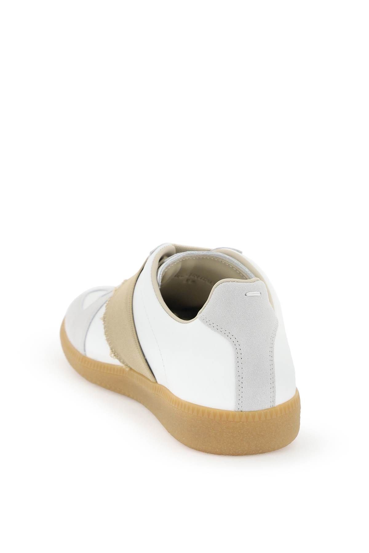 Shop Maison Margiela Replica Sneakers With Elastic Band In White