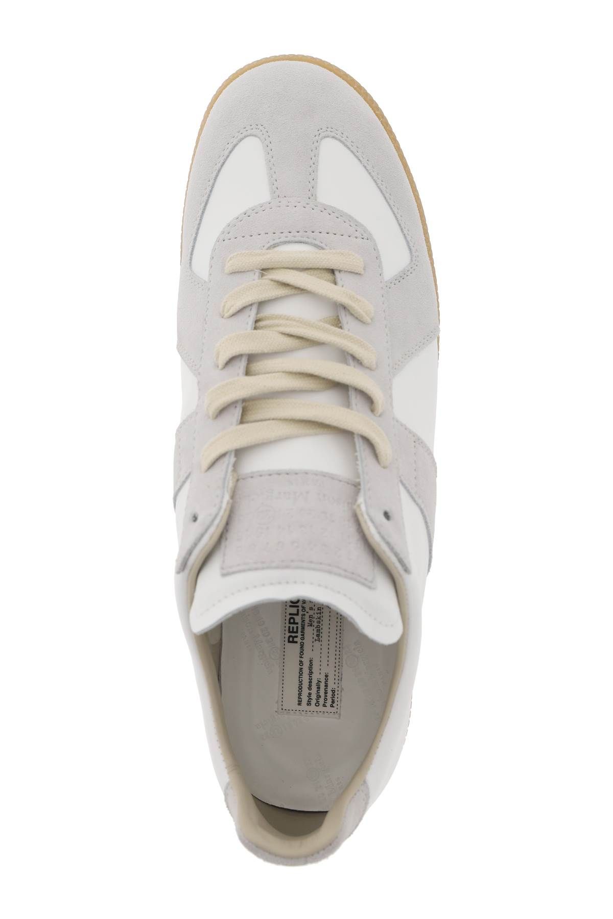 Shop Maison Margiela Leather Replica Sneakers In White