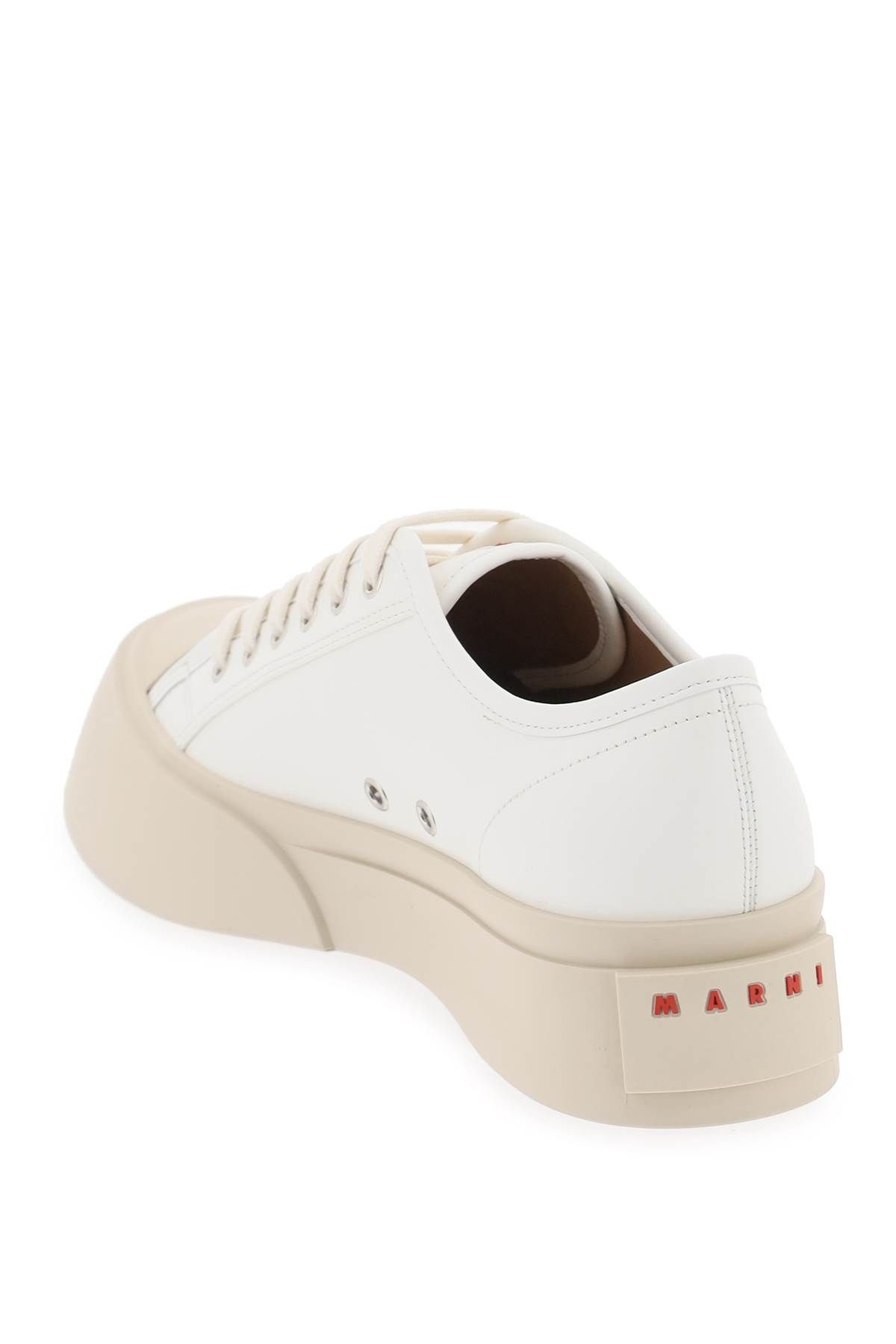 Shop Marni Leather Pablo Sneakers In White