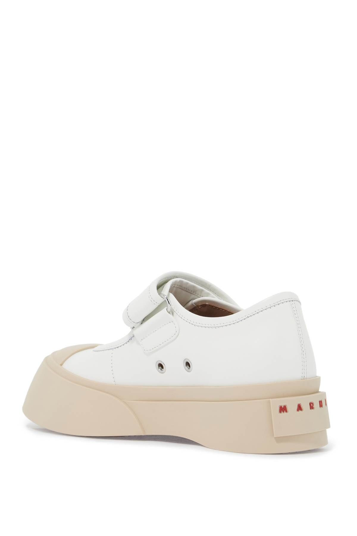 Shop Marni Pablo Mary Jane Nappa Leather Sneakers In White