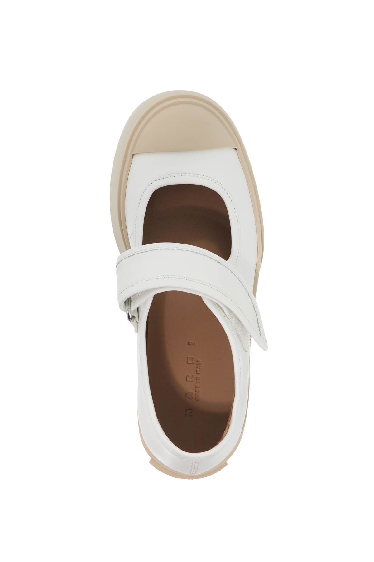 Shop Marni Pablo Mary Jane Nappa Leather Sneakers In White