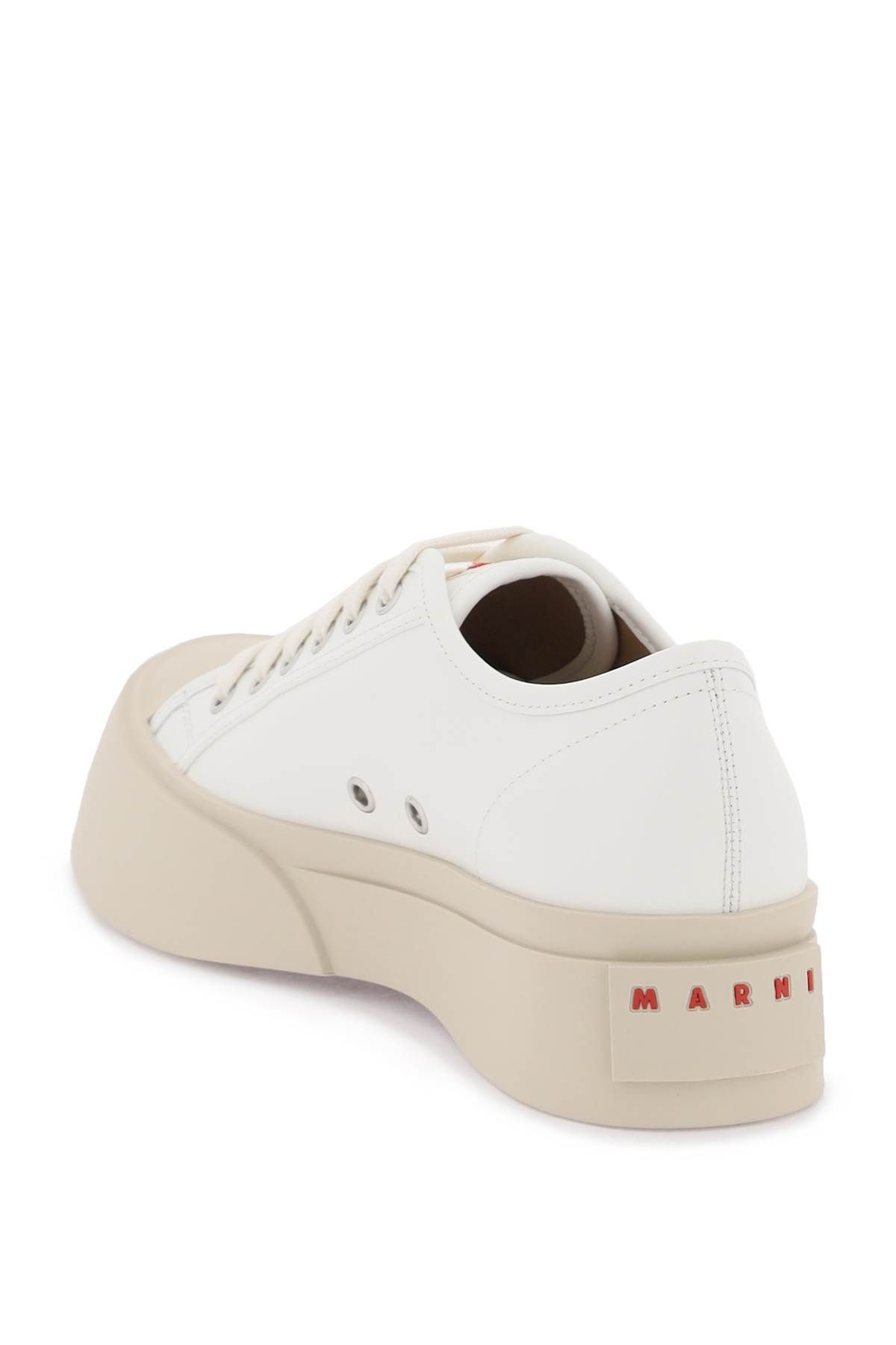 Shop Marni Leather Pablo Sneakers In White