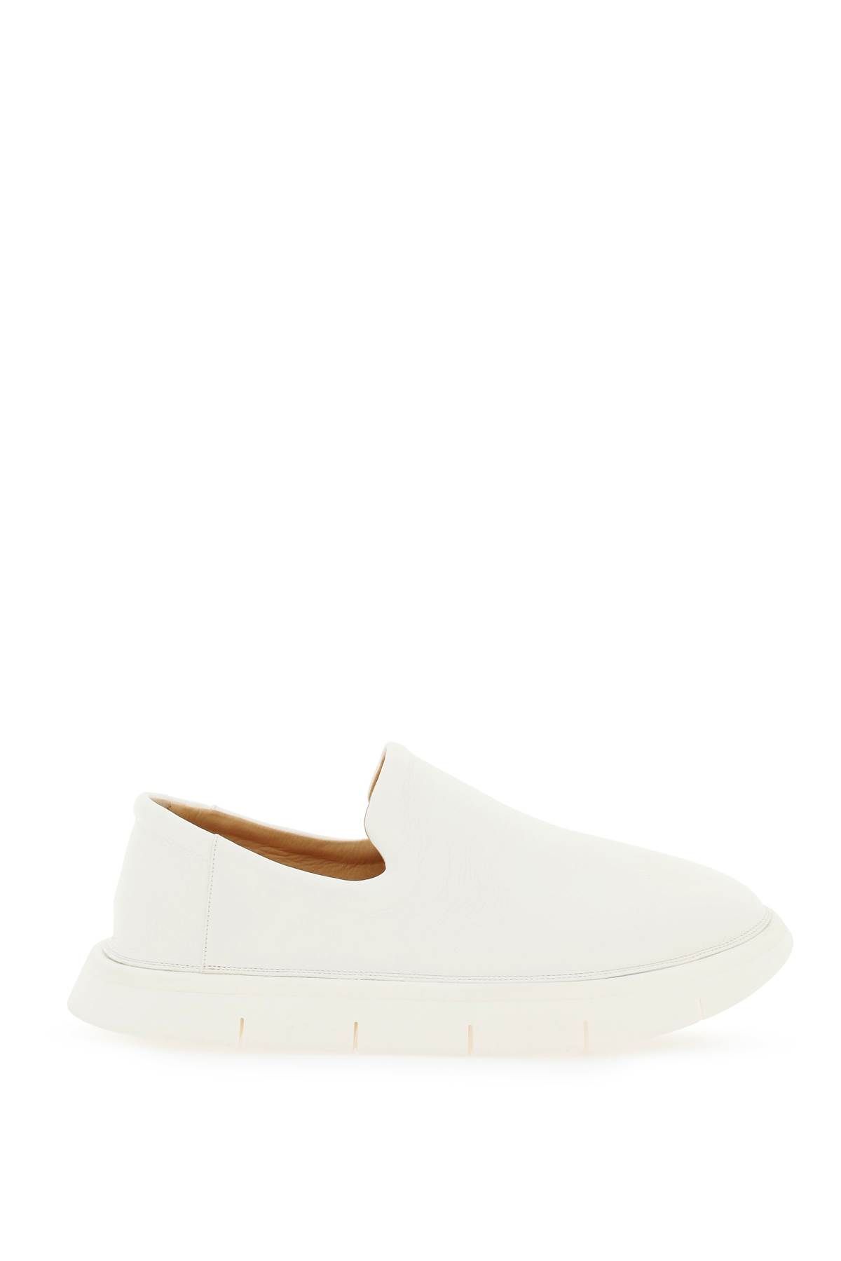 Shop Marsèll 'intagliata' Grained Leather Slip-on Shoes In White