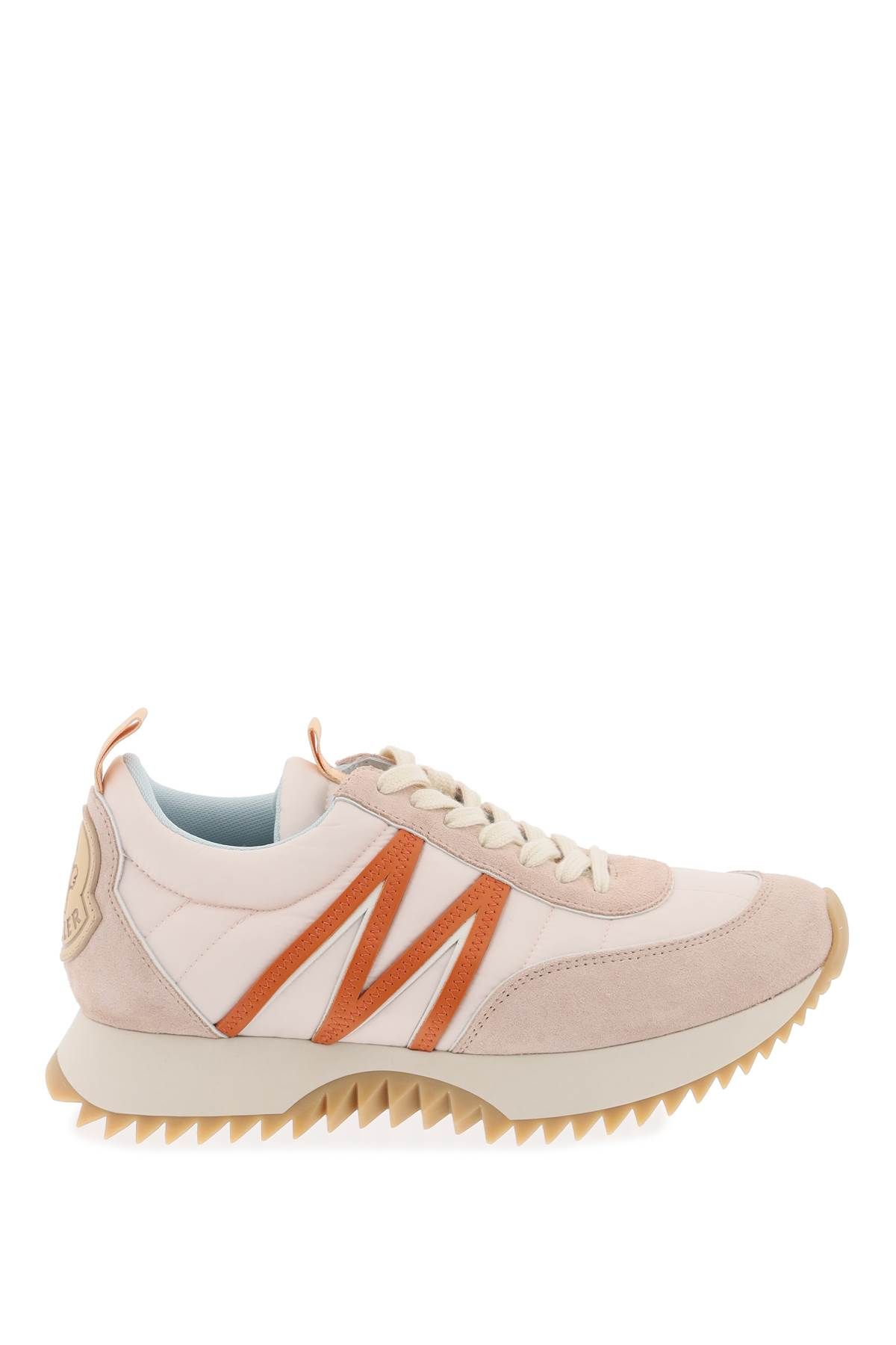 Shop Moncler Pacey Sneakers In Nylon And Suede Leather. In Pink