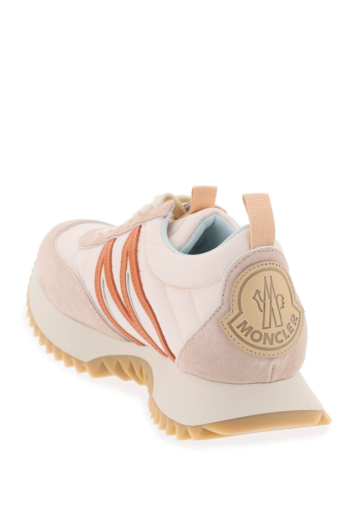 Shop Moncler Pacey Sneakers In Nylon And Suede Leather. In Pink