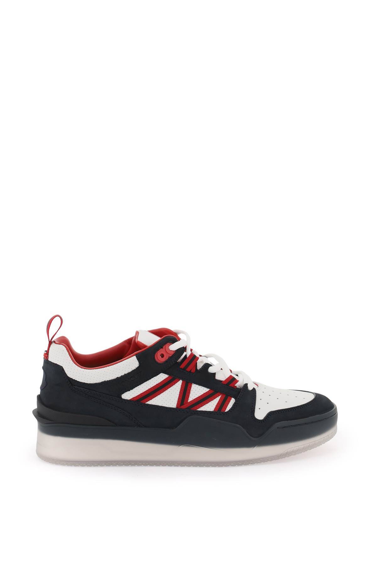 Shop Moncler Pivot Sneakers In White,blue,red