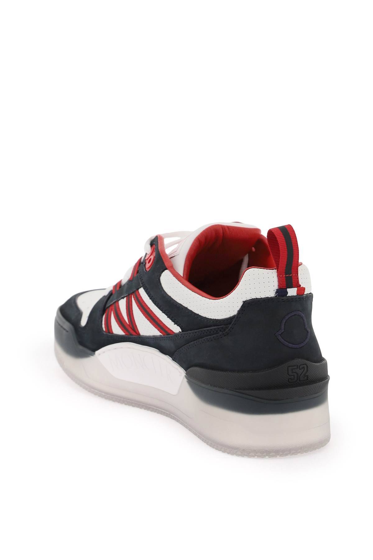 Shop Moncler Pivot Sneakers In White,blue,red