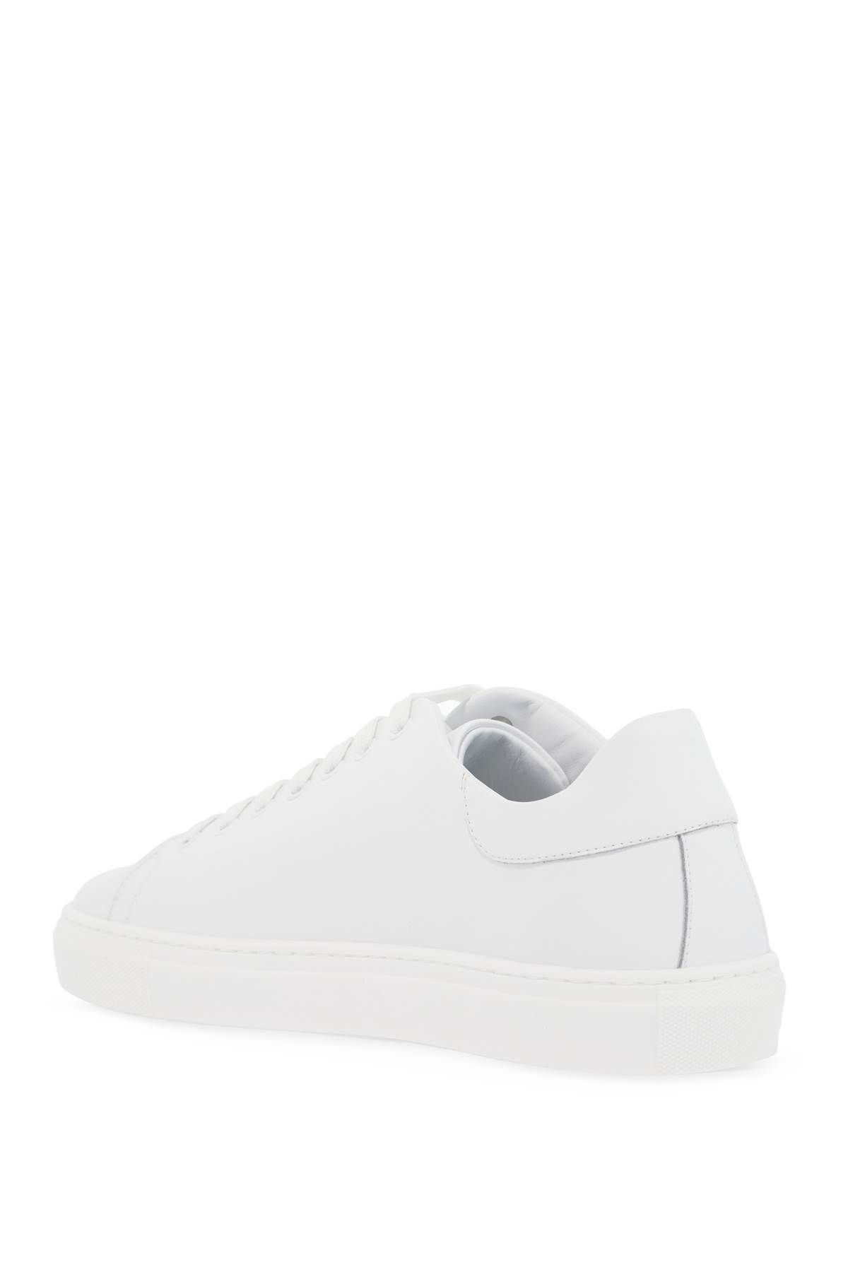 Shop Moschino Leather Sneakers With Logo Print In White