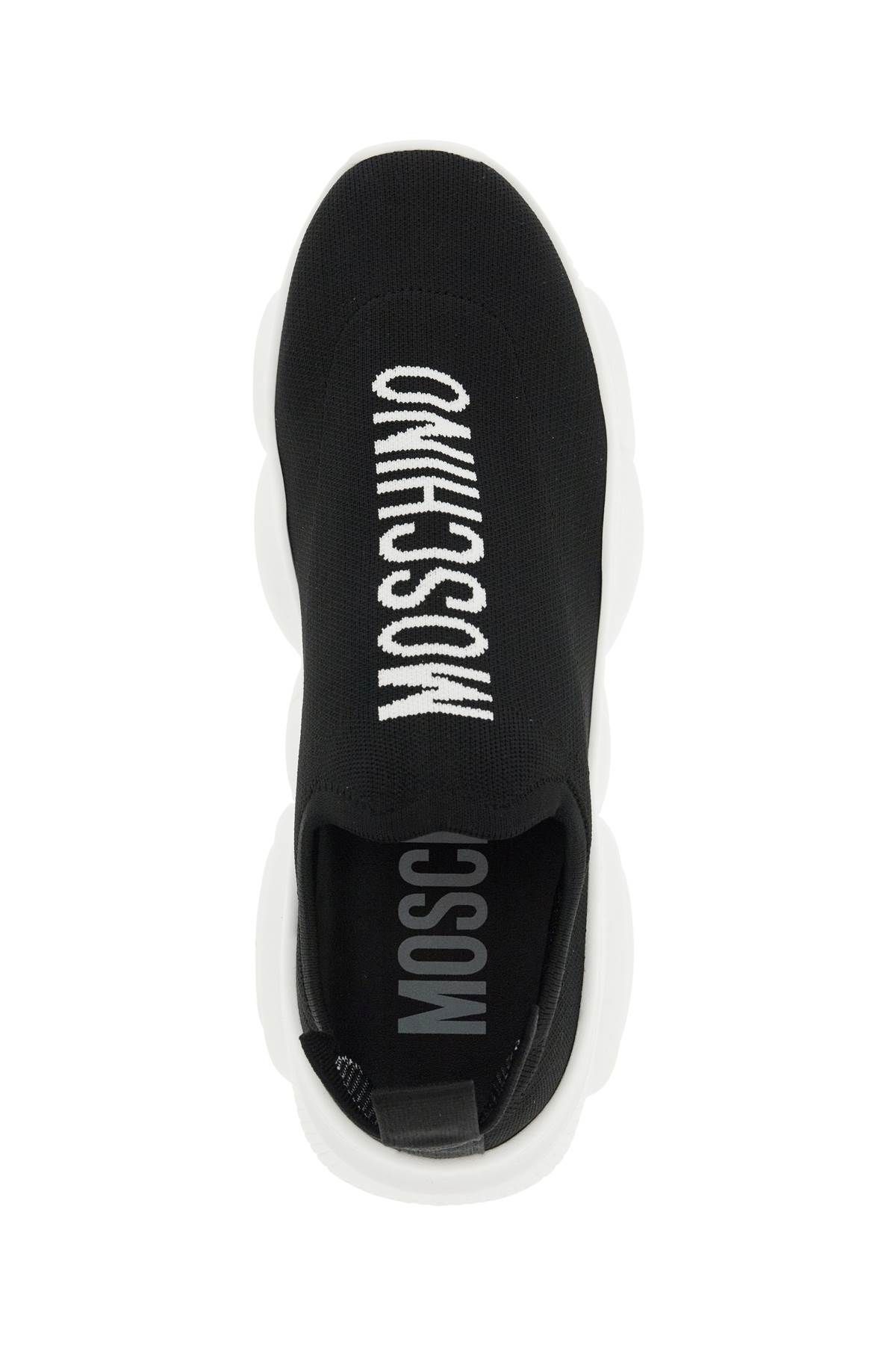 Shop Moschino Teddy Sole Sneaker Socks In Black