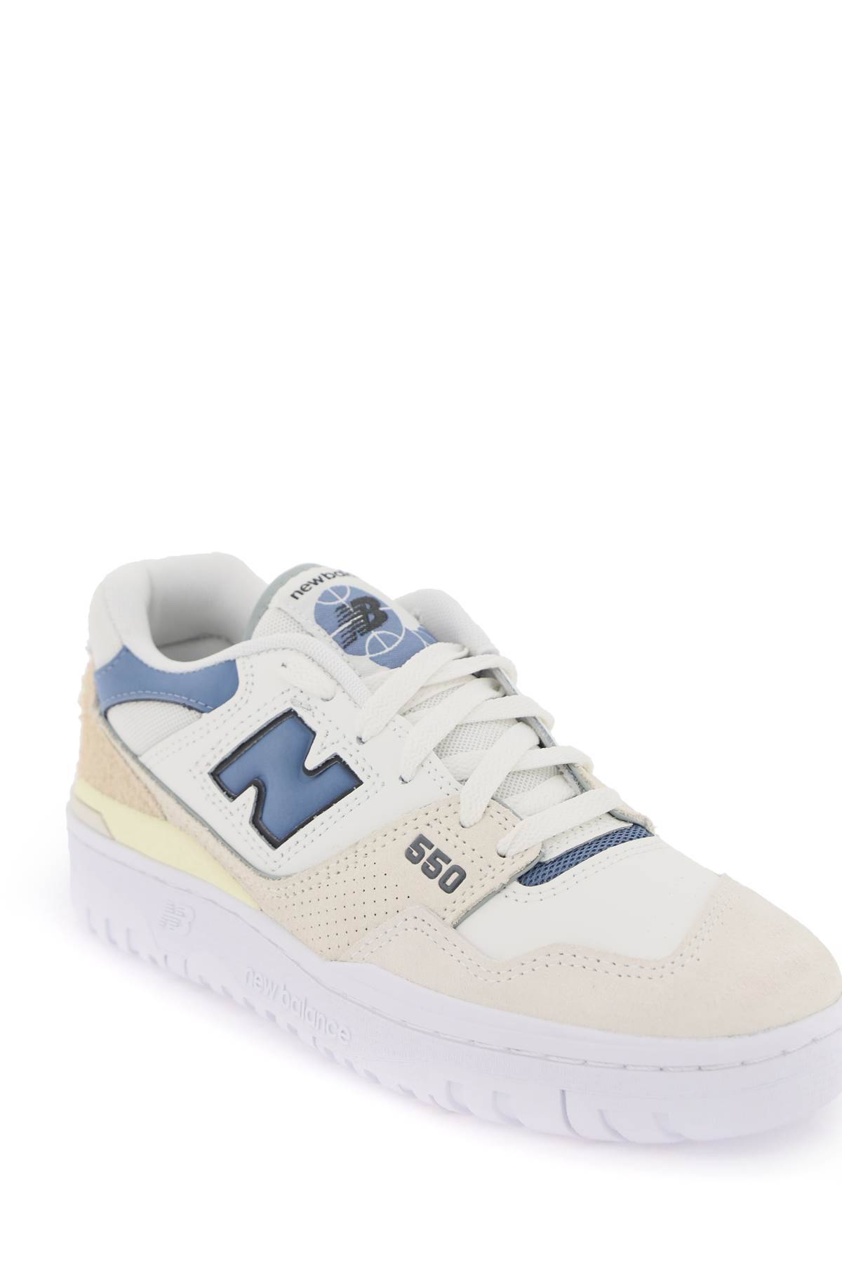 Shop New Balance 550 Sneakers In Beige,white,blue