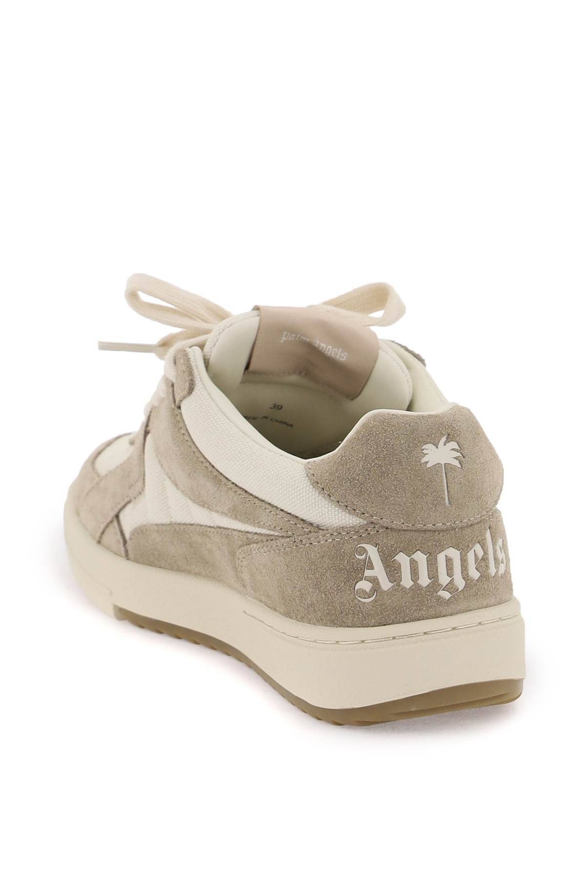 Shop Palm Angels University Sneakers In Beige,white