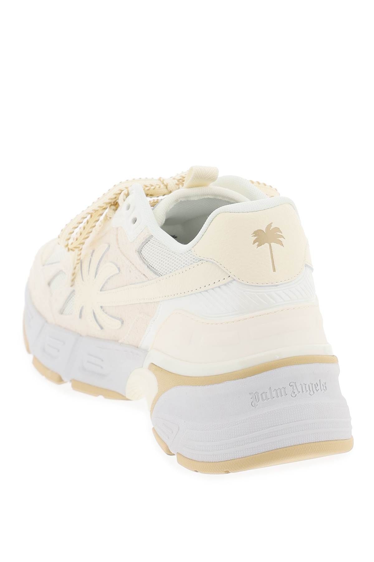 Shop Palm Angels Palm Runner Sneakers For In Beige,white