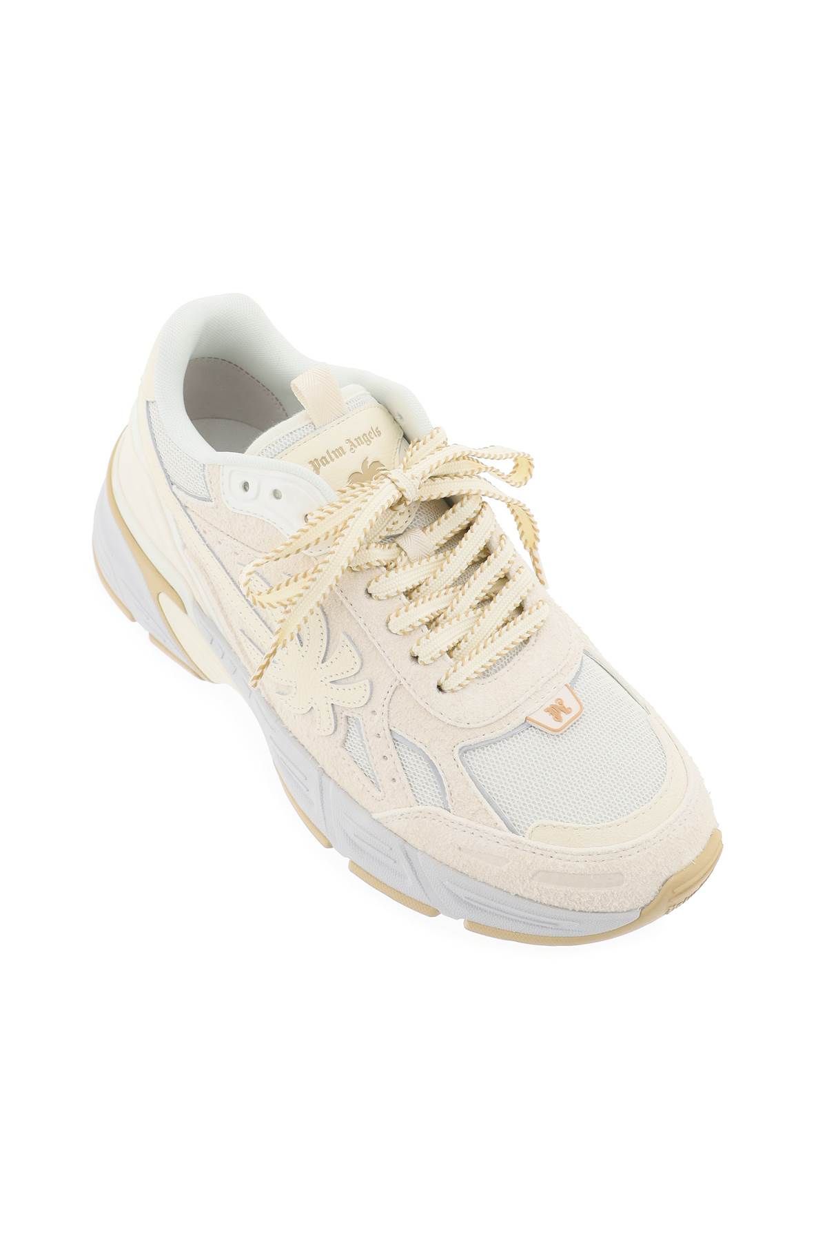 Shop Palm Angels Palm Runner Sneakers For In Beige,white