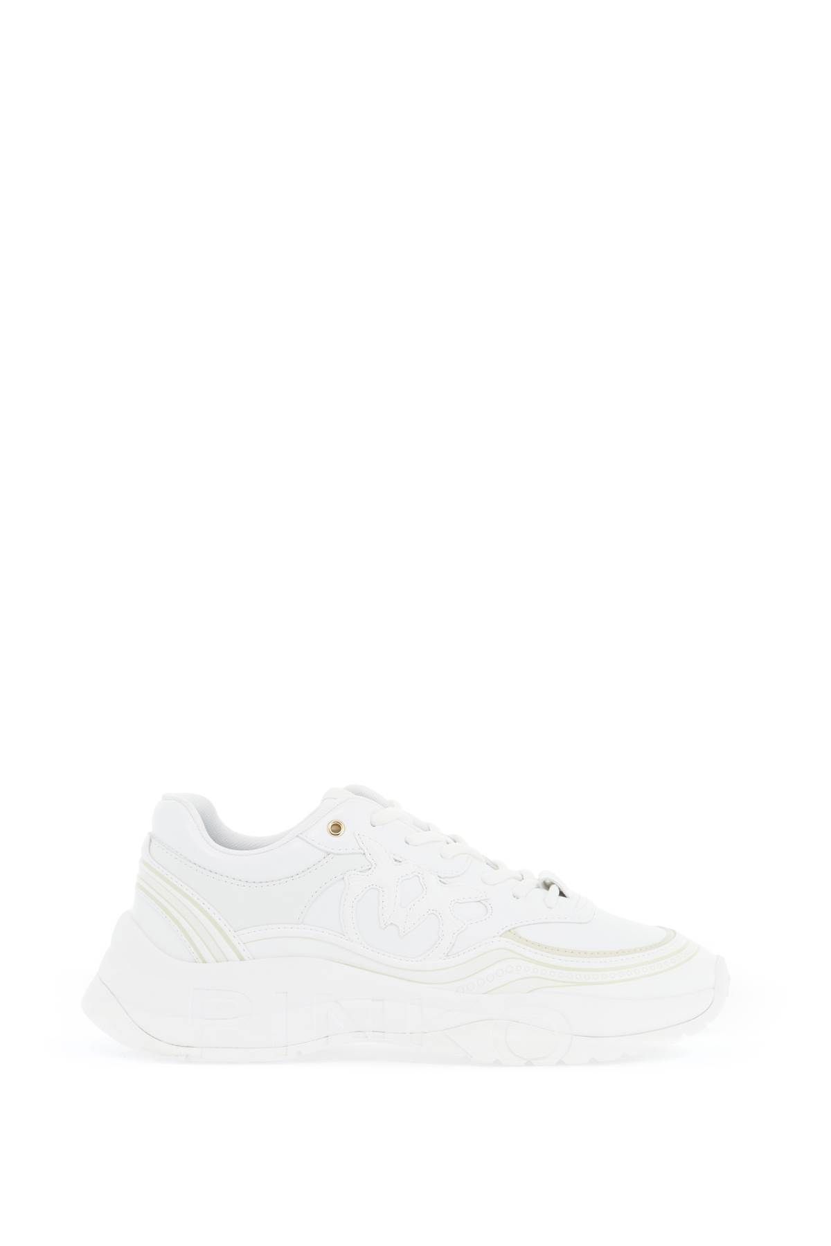 Shop Pinko Eco-leather Sneakers In White