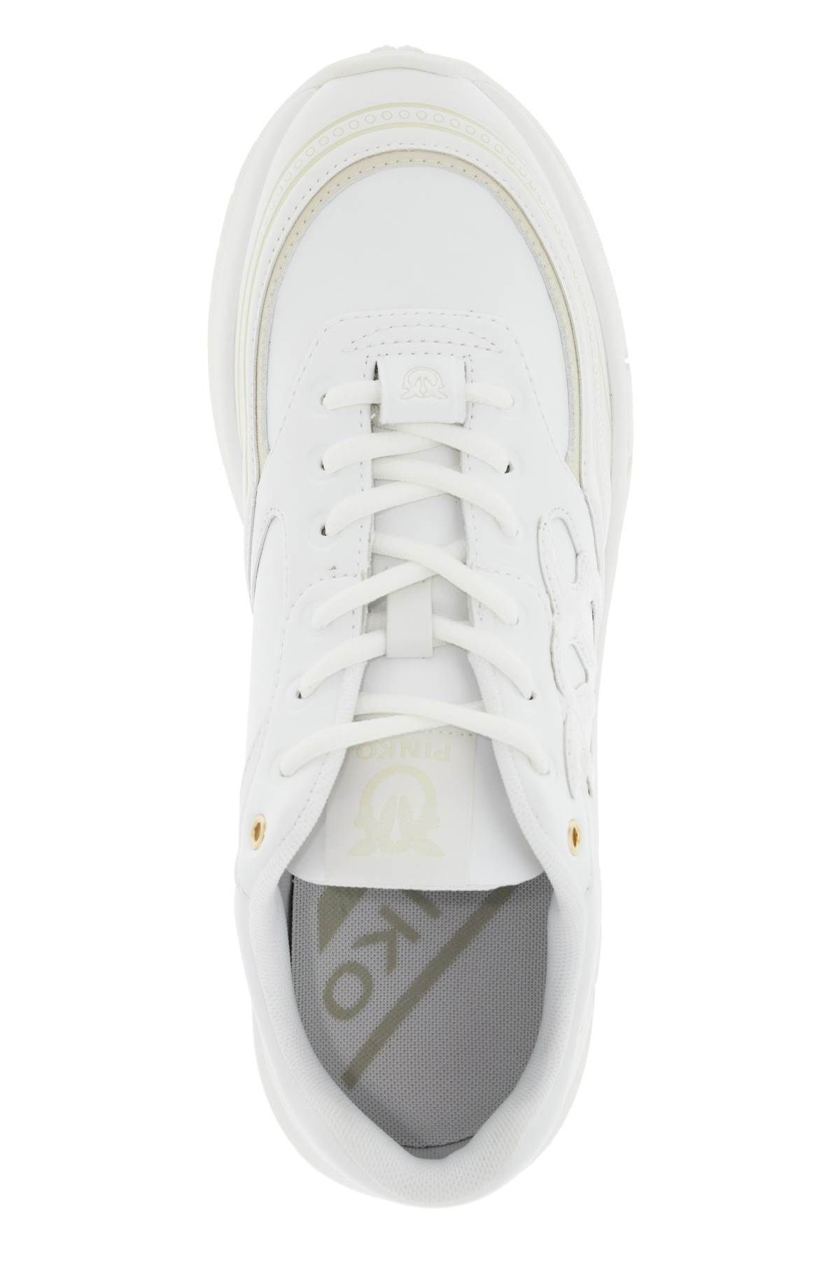 Shop Pinko Eco-leather Sneakers In White