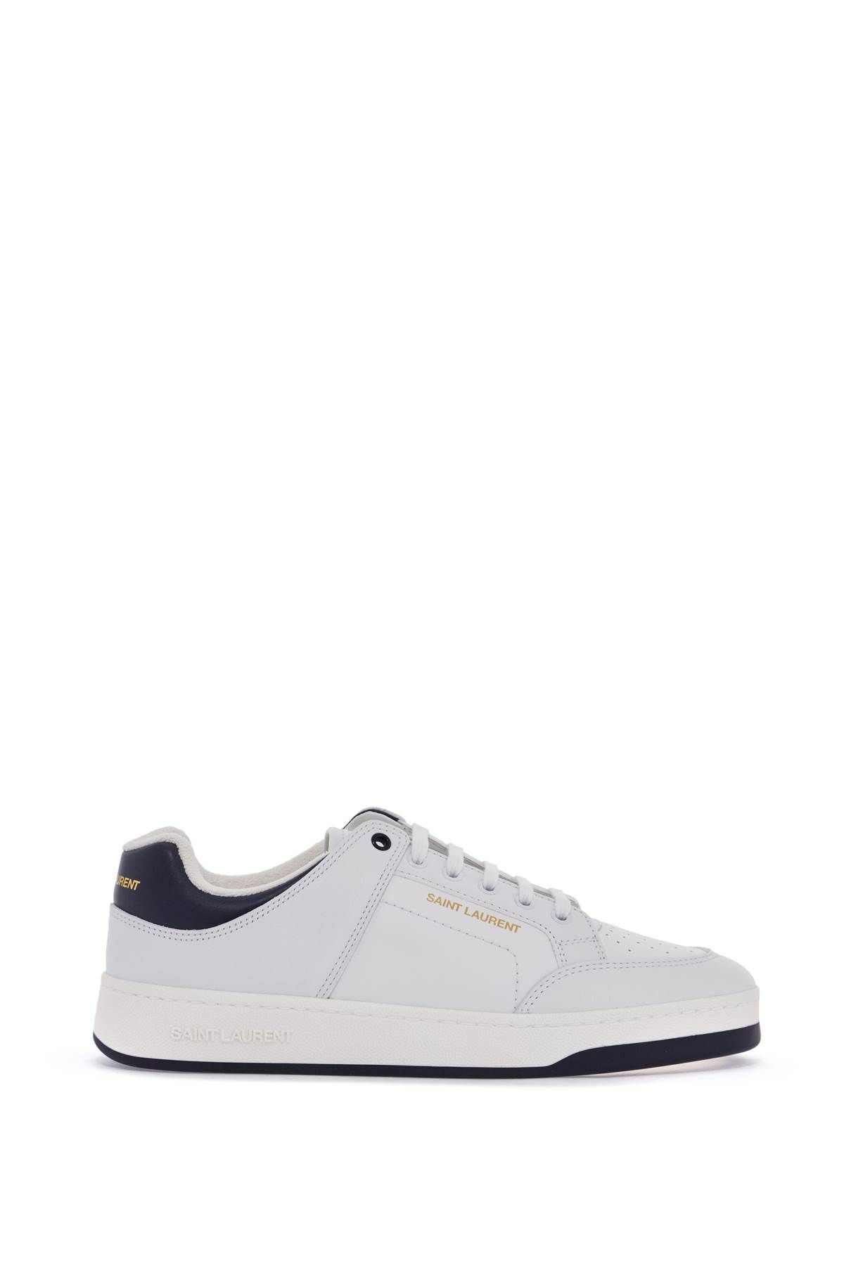 Shop Saint Laurent Leather Sl/61 Sne In White