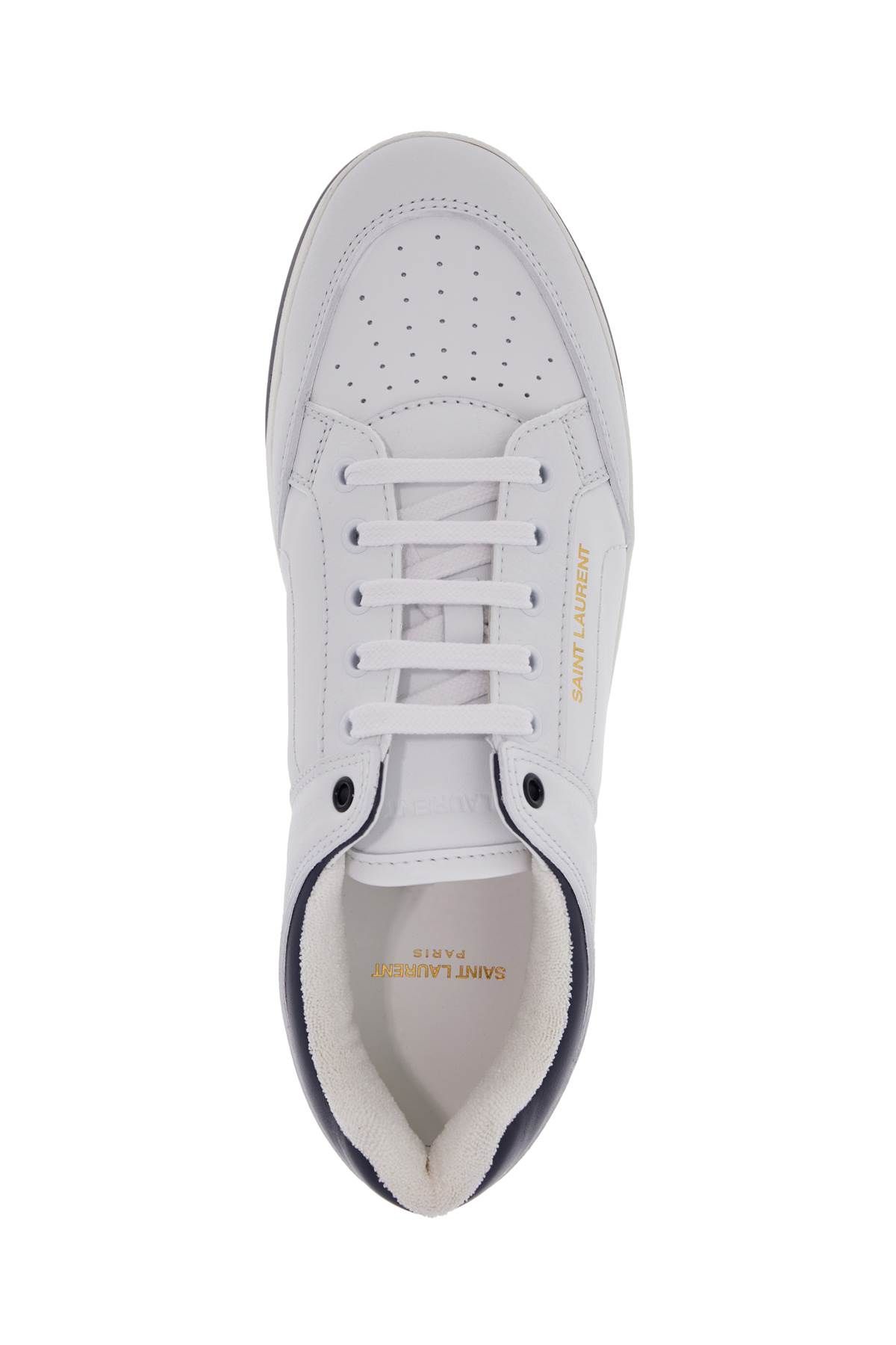 Shop Saint Laurent Leather Sl/61 Sne In White