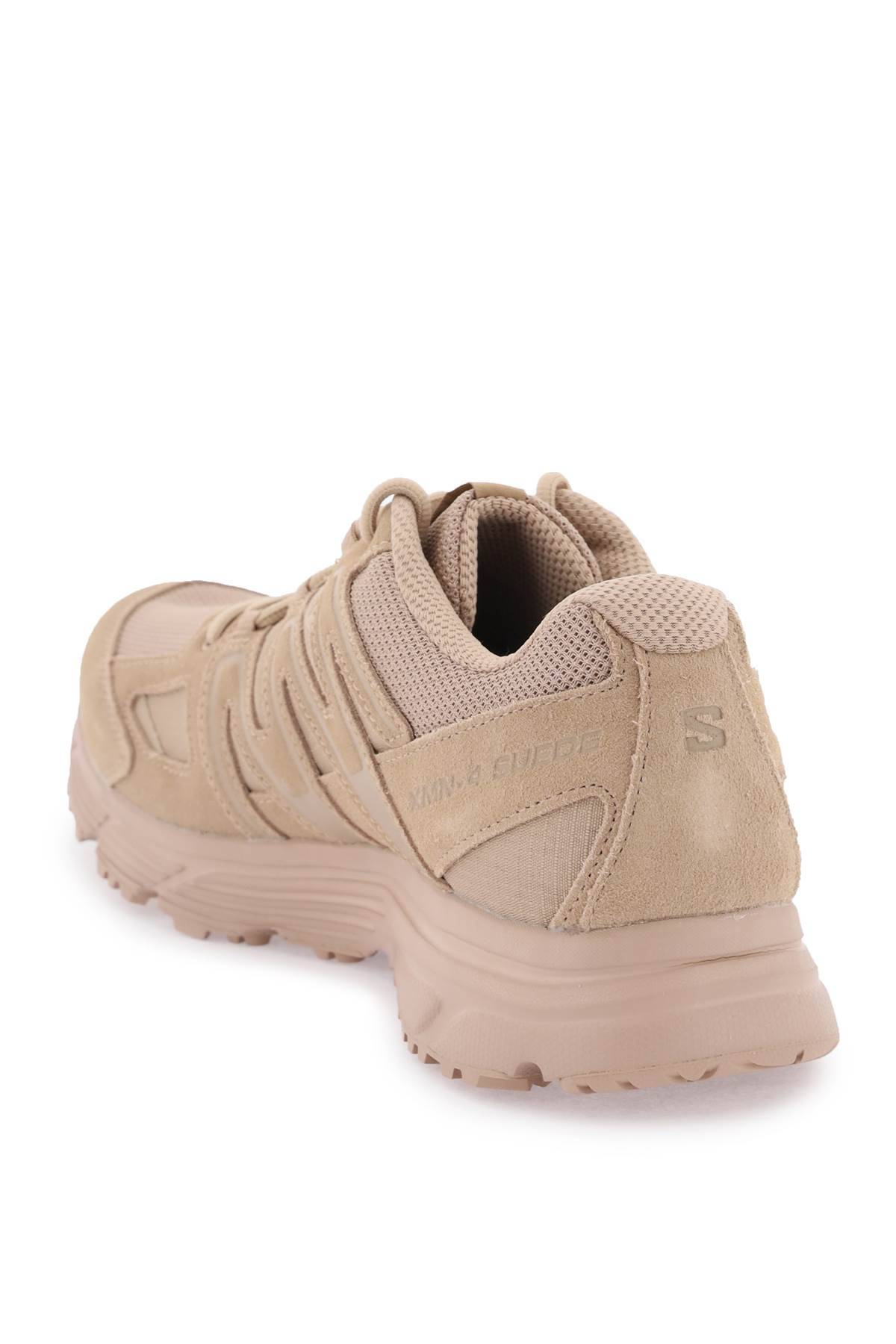 Shop Salomon X-mission 4 Suede Sneakers In Pink,beige