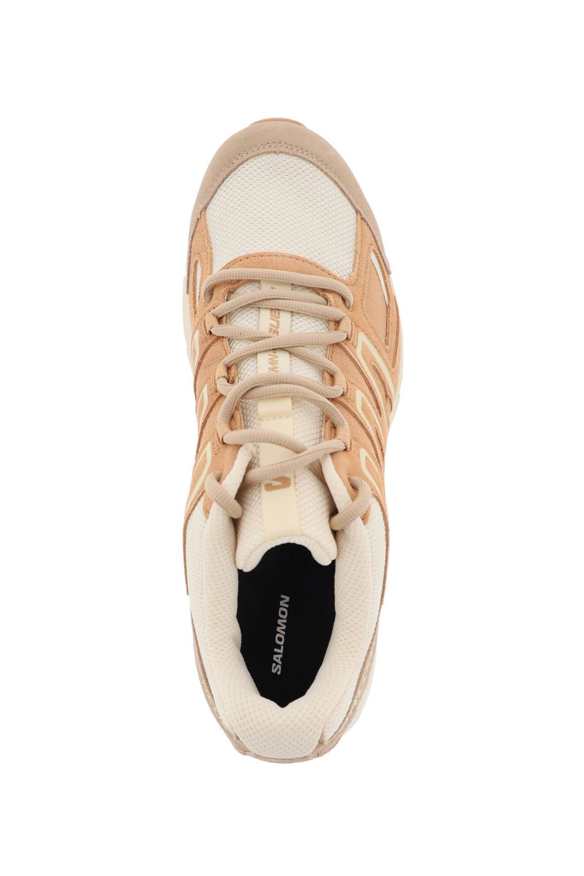 Shop Salomon X-mission 4 Suede Sneakers In White,beige