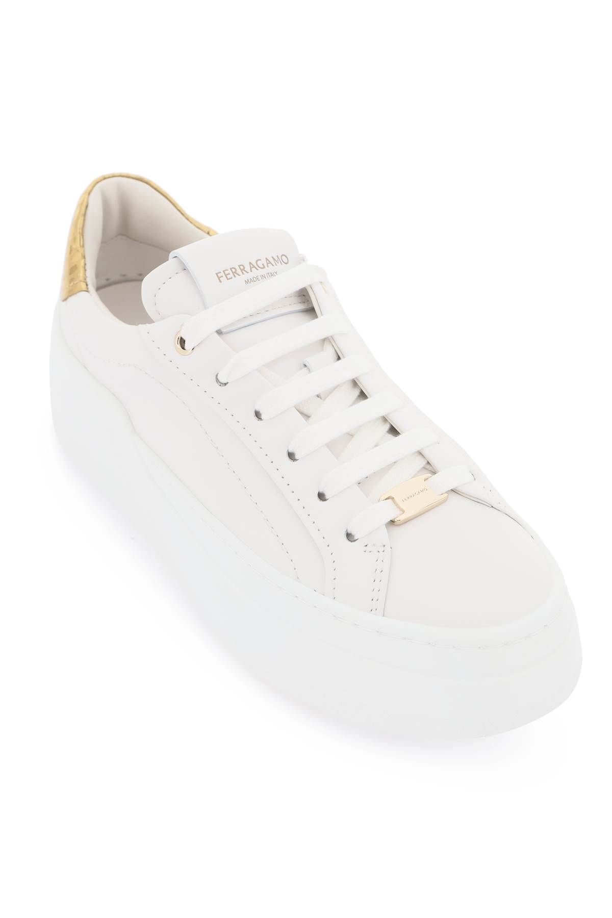 Shop Ferragamo Platform Sneakers In White