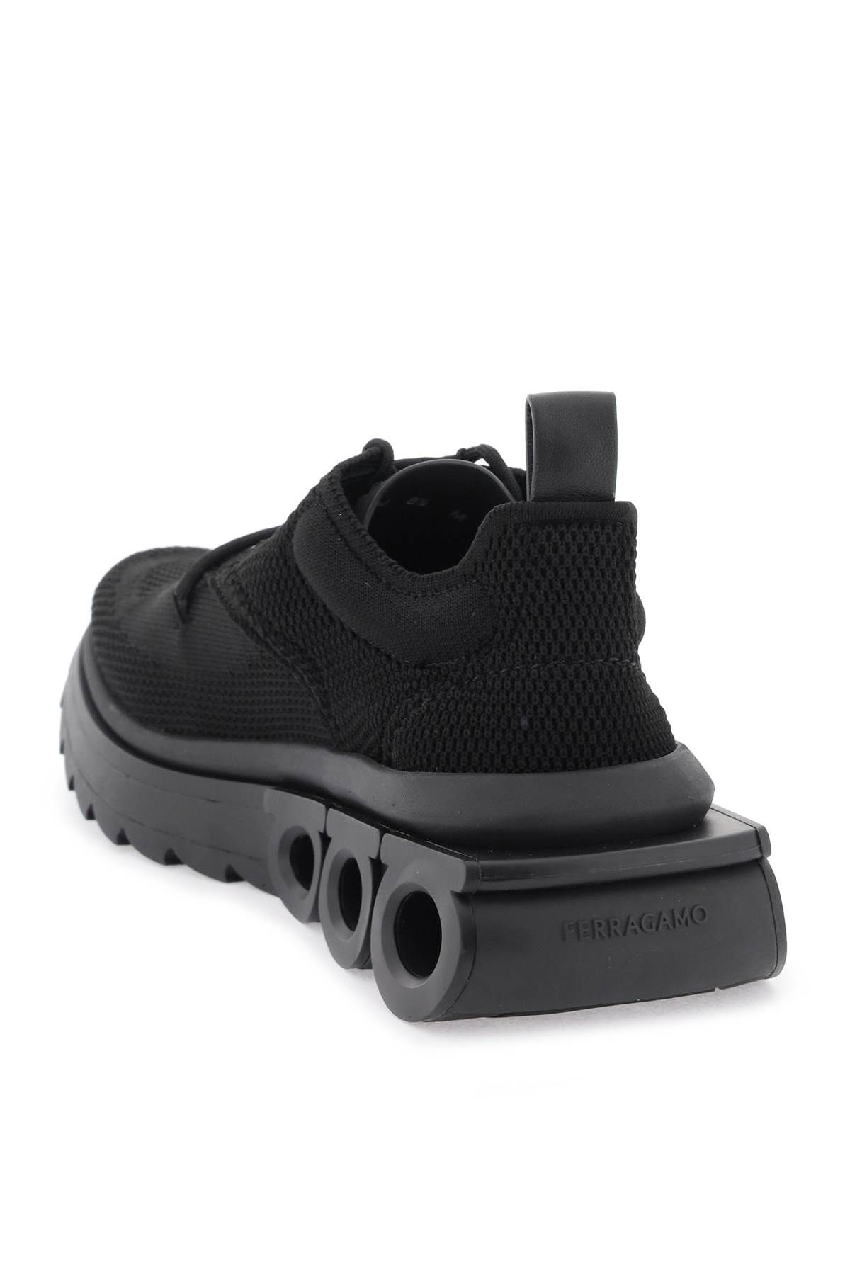 Shop Ferragamo Running Sneakers In Black
