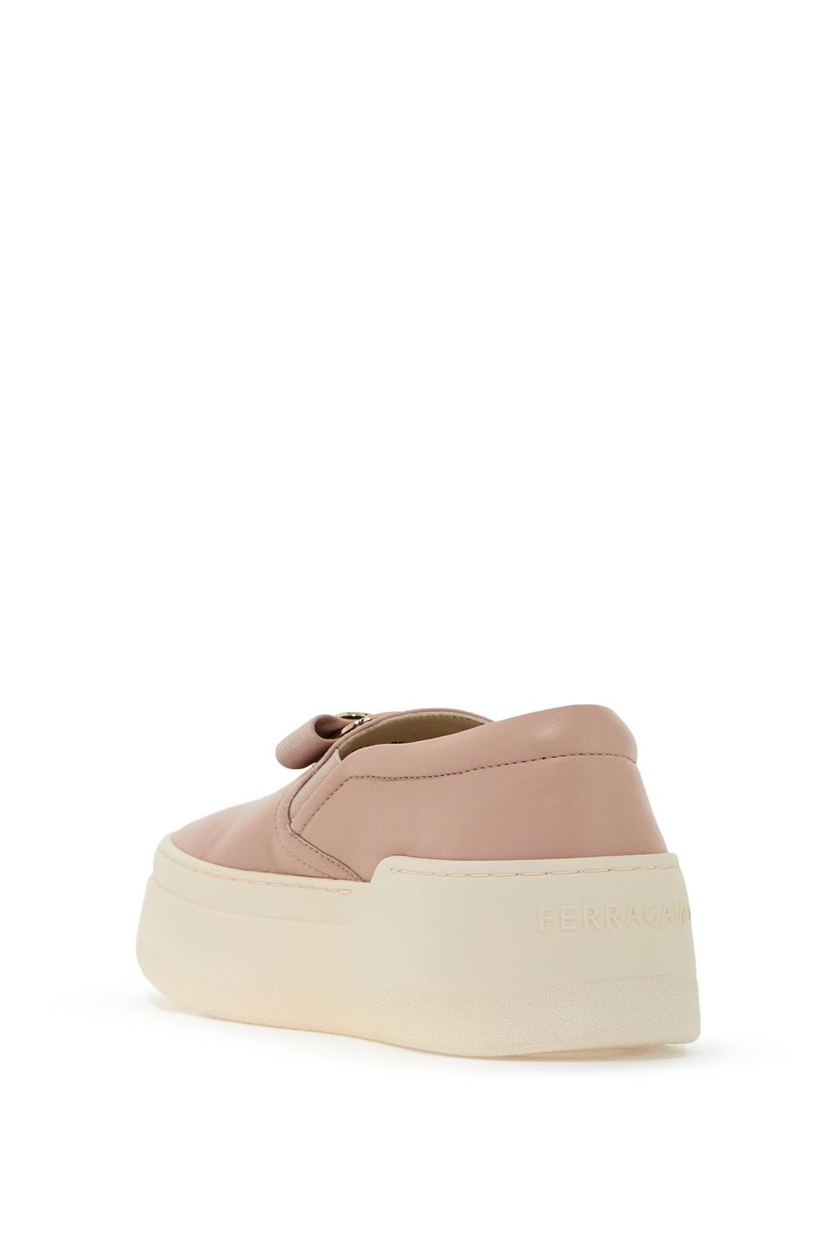 Shop Ferragamo New Vara Plate Slip-on Sneakers In Pink