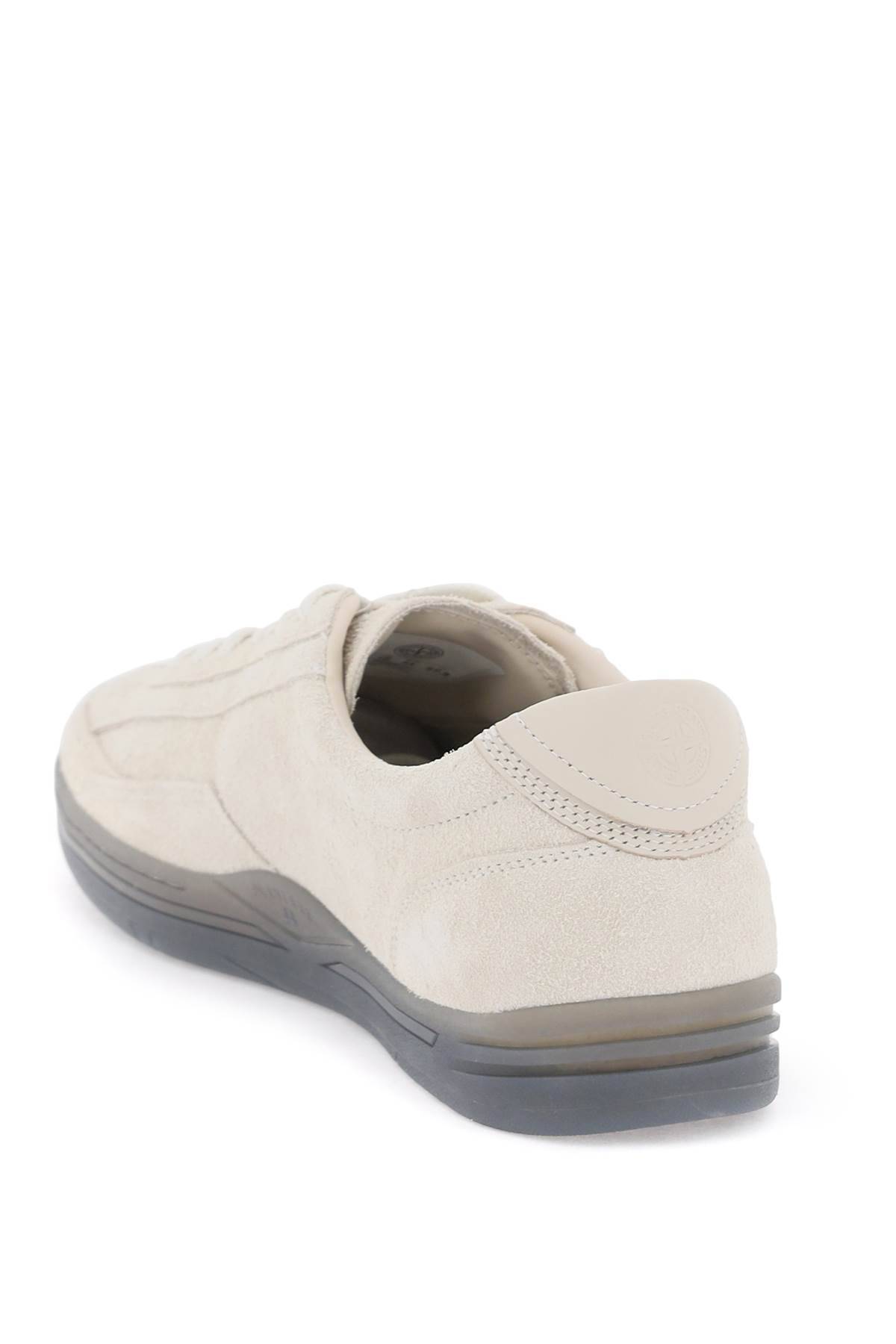 Shop Stone Island Suede Leather Rock Sneakers For In Neutro