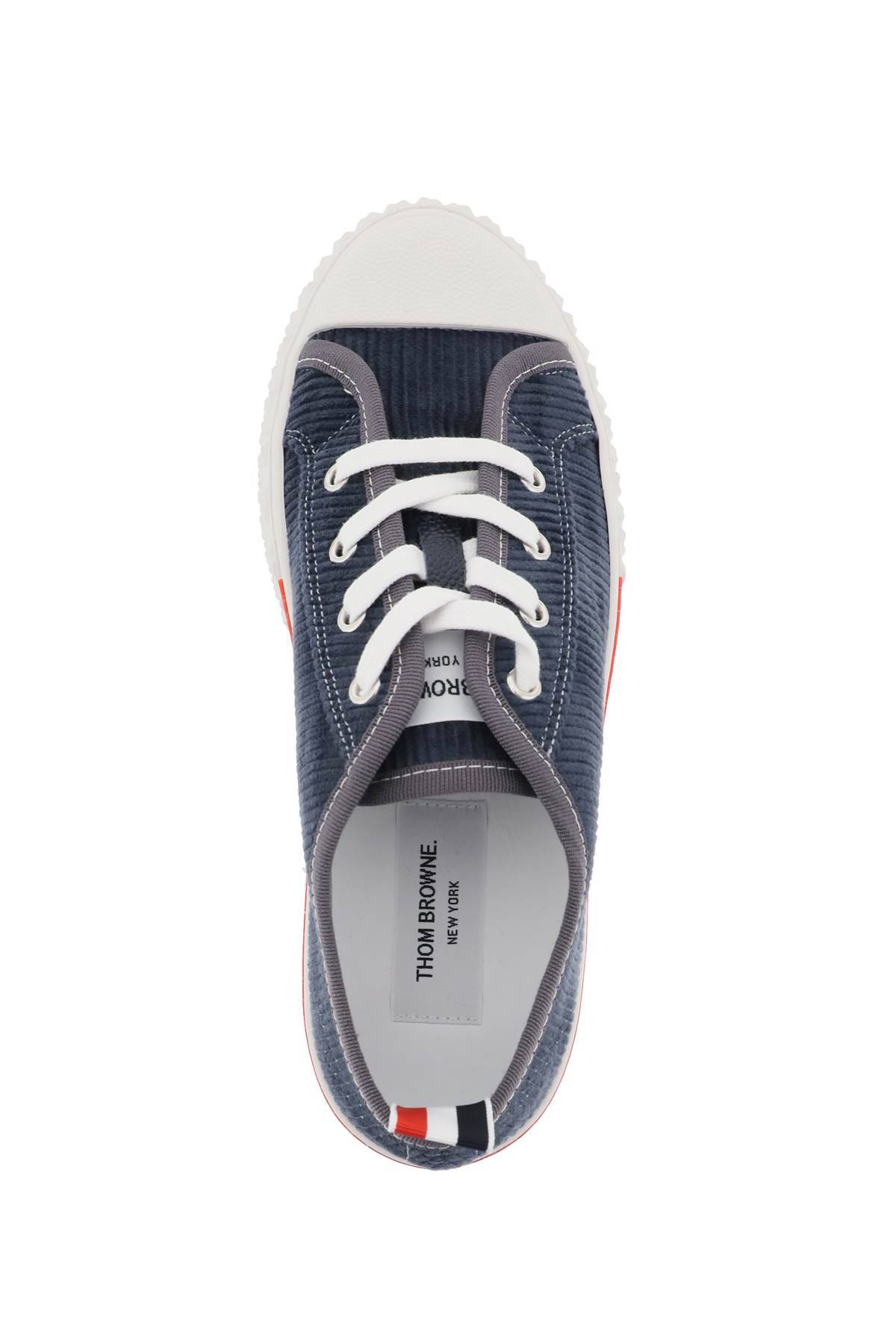 Shop Thom Browne Tartan Sole Low-top Sneakers In Blue