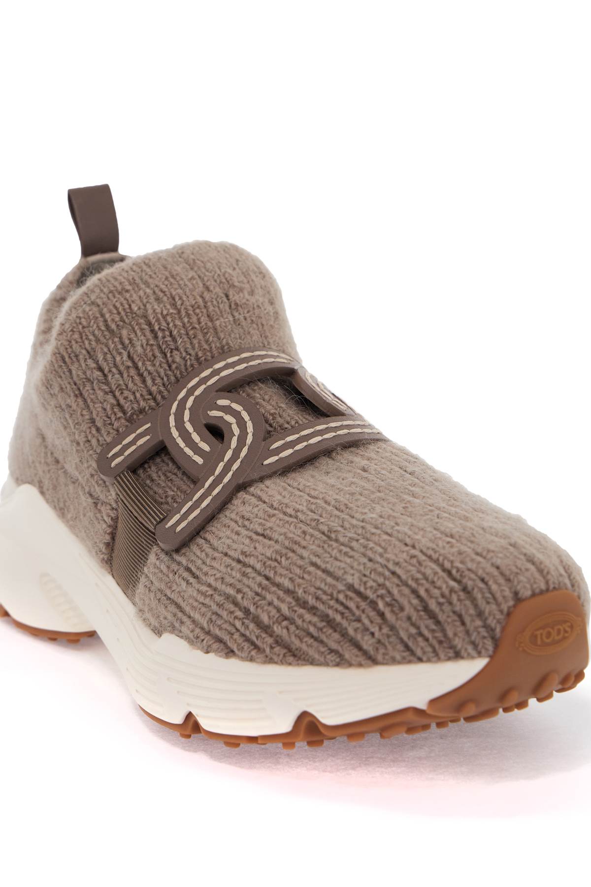 Shop Tod's "knit Kate Sneakers In Grey