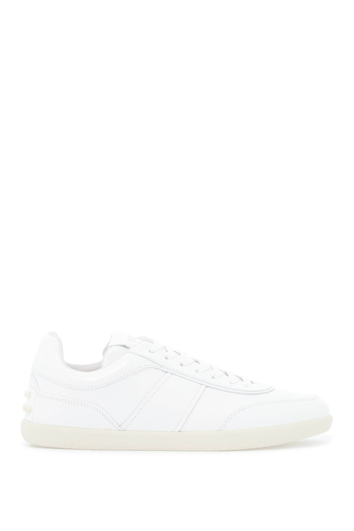 Shop Tod's Leather Sneaker Tabs With In White