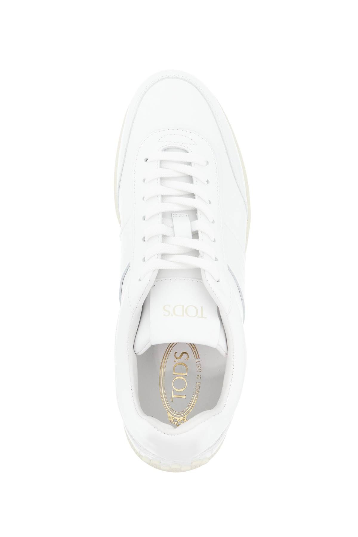 Shop Tod's Leather Sneaker Tabs With In White