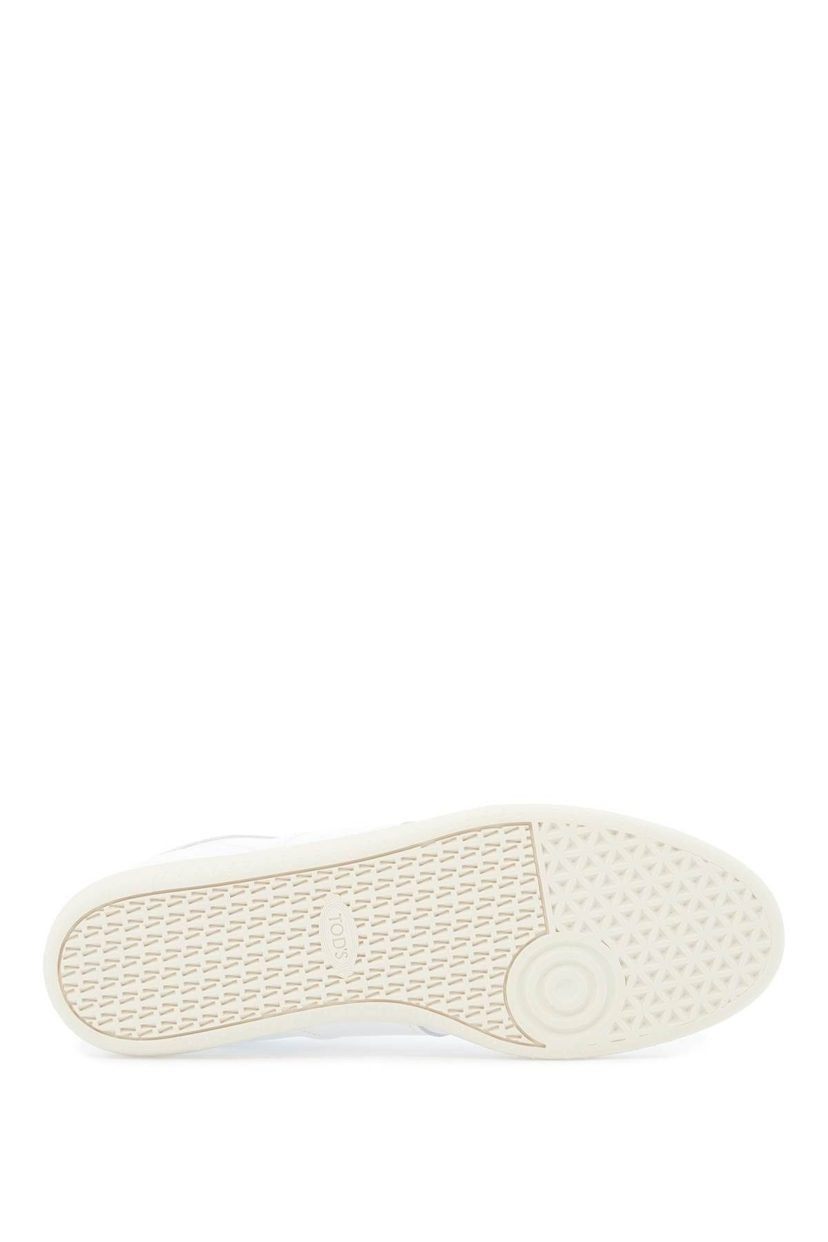 Shop Tod's Leather Sneaker Tabs With In White