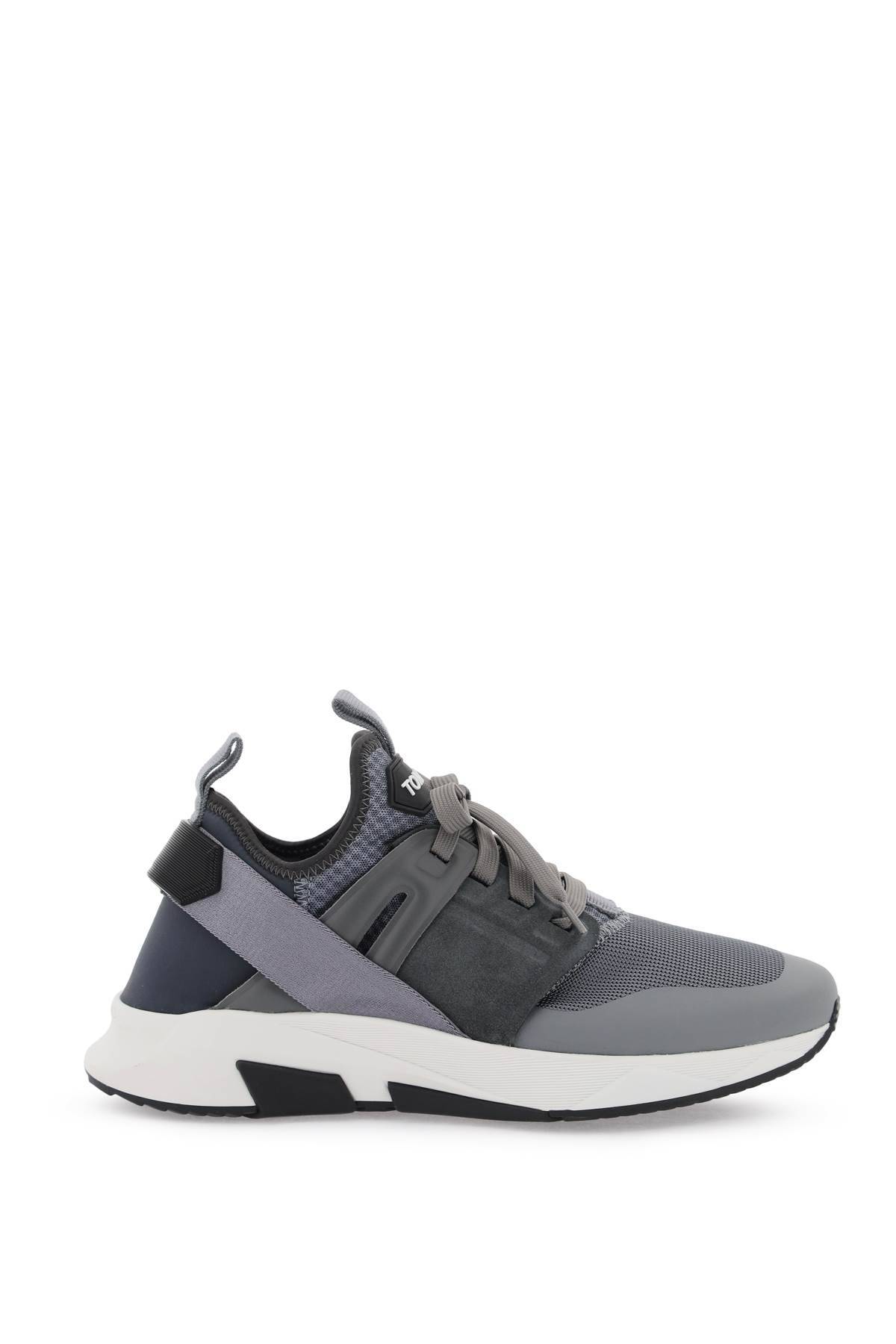 Shop Tom Ford "jago Mesh Sneakers For In Grey