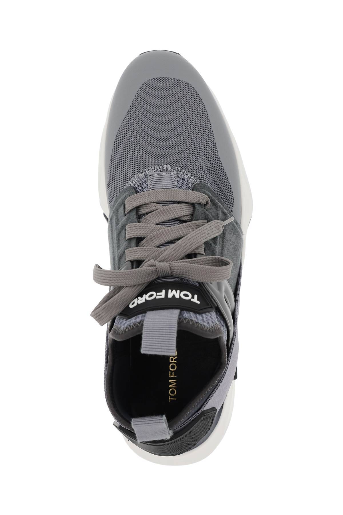 Shop Tom Ford "jago Mesh Sneakers For In Grey