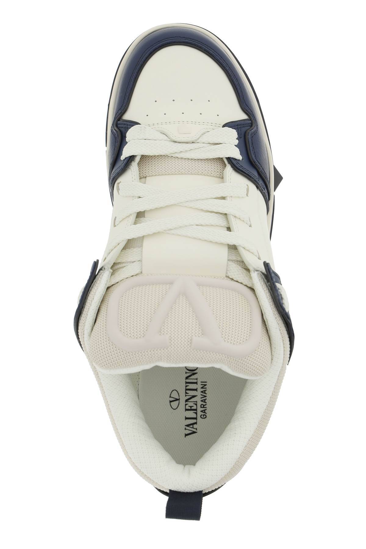Shop Valentino Open Skate Sneakers In White,blue
