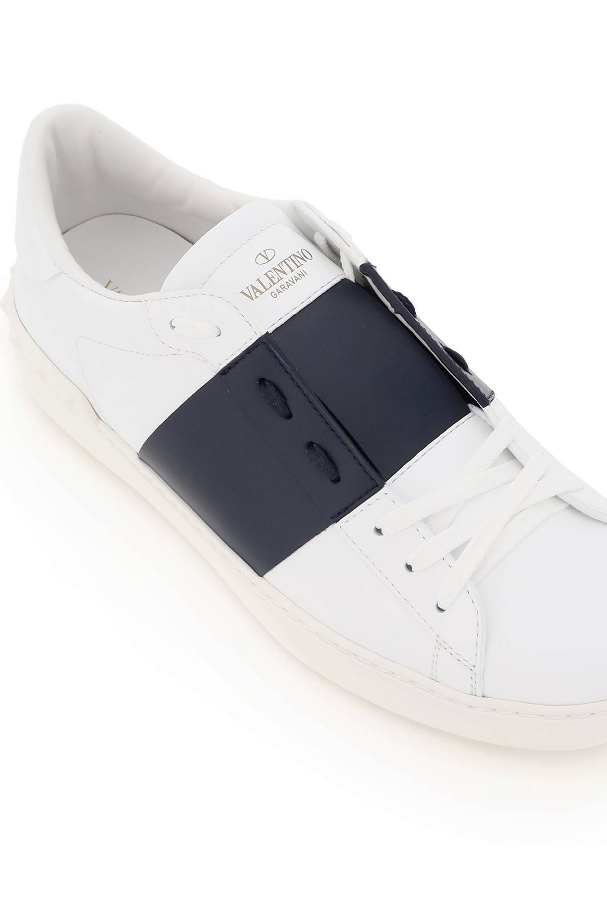 Shop Valentino Open Sneakers In White,blue