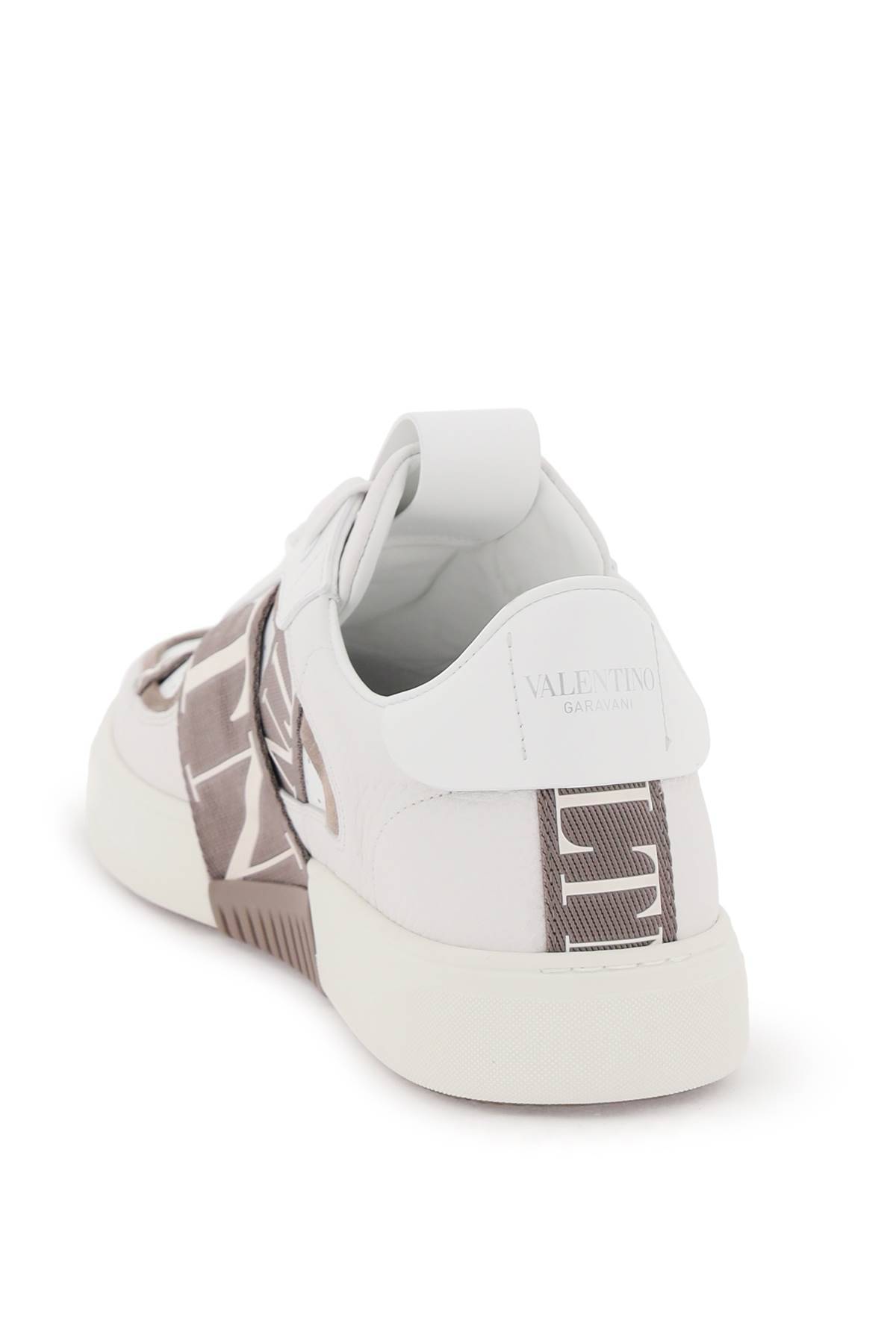 Shop Valentino Vl7n Low-top Sneakers In Beige,white,grey