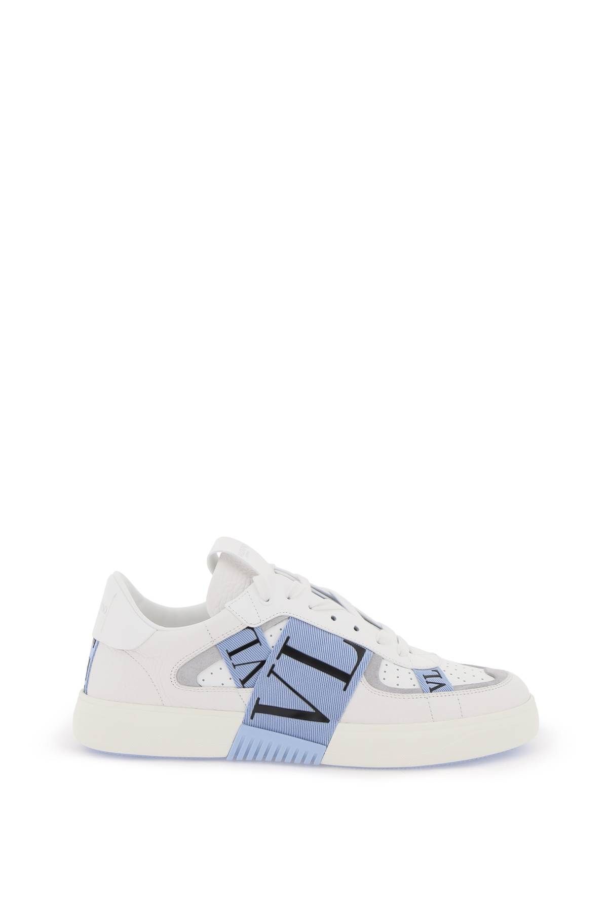Shop Valentino Vl7n Low-top Sneakers In White,grey,light Blue