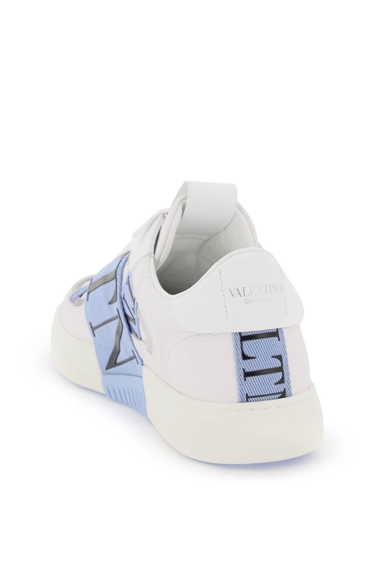 Shop Valentino Vl7n Low-top Sneakers In White,grey,light Blue