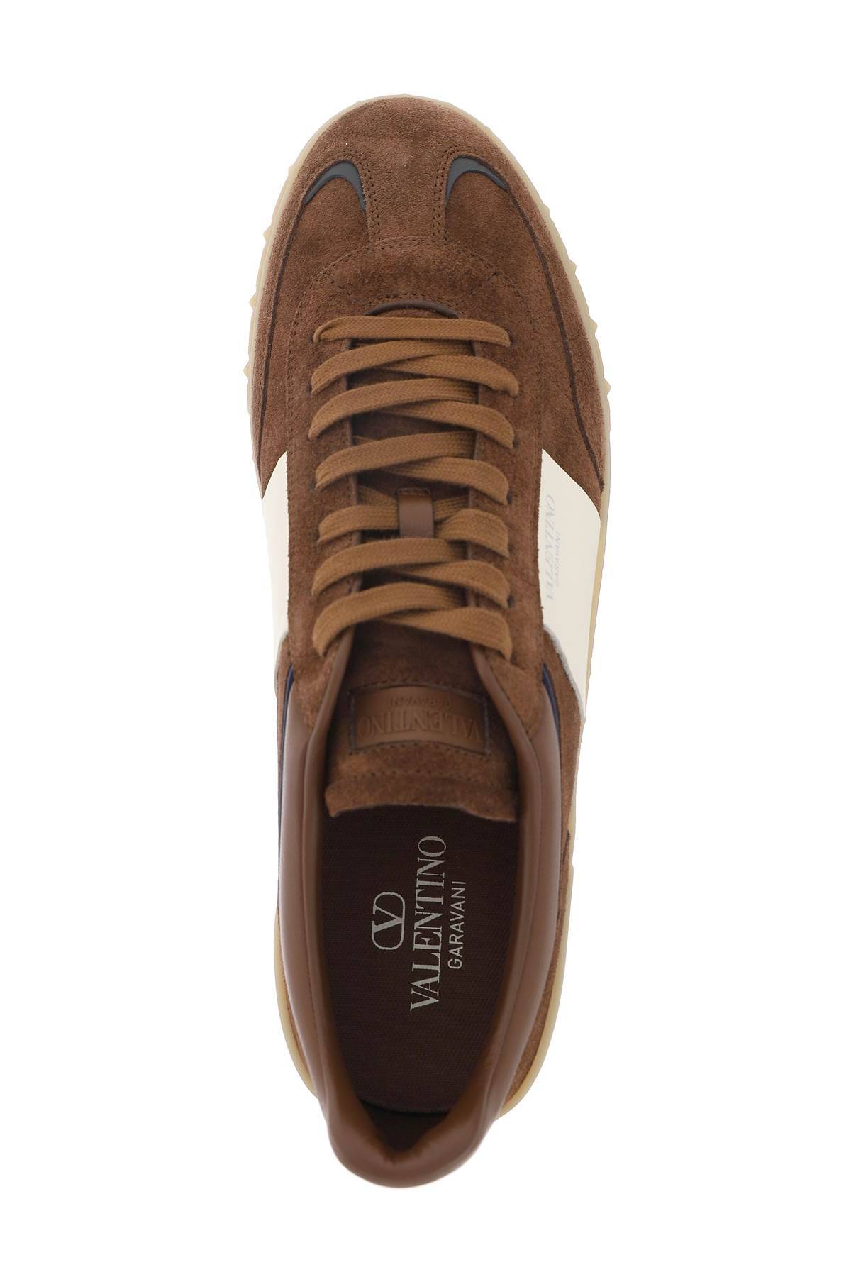Shop Valentino Low Top Upvillage Sneakers In Brown,neutro
