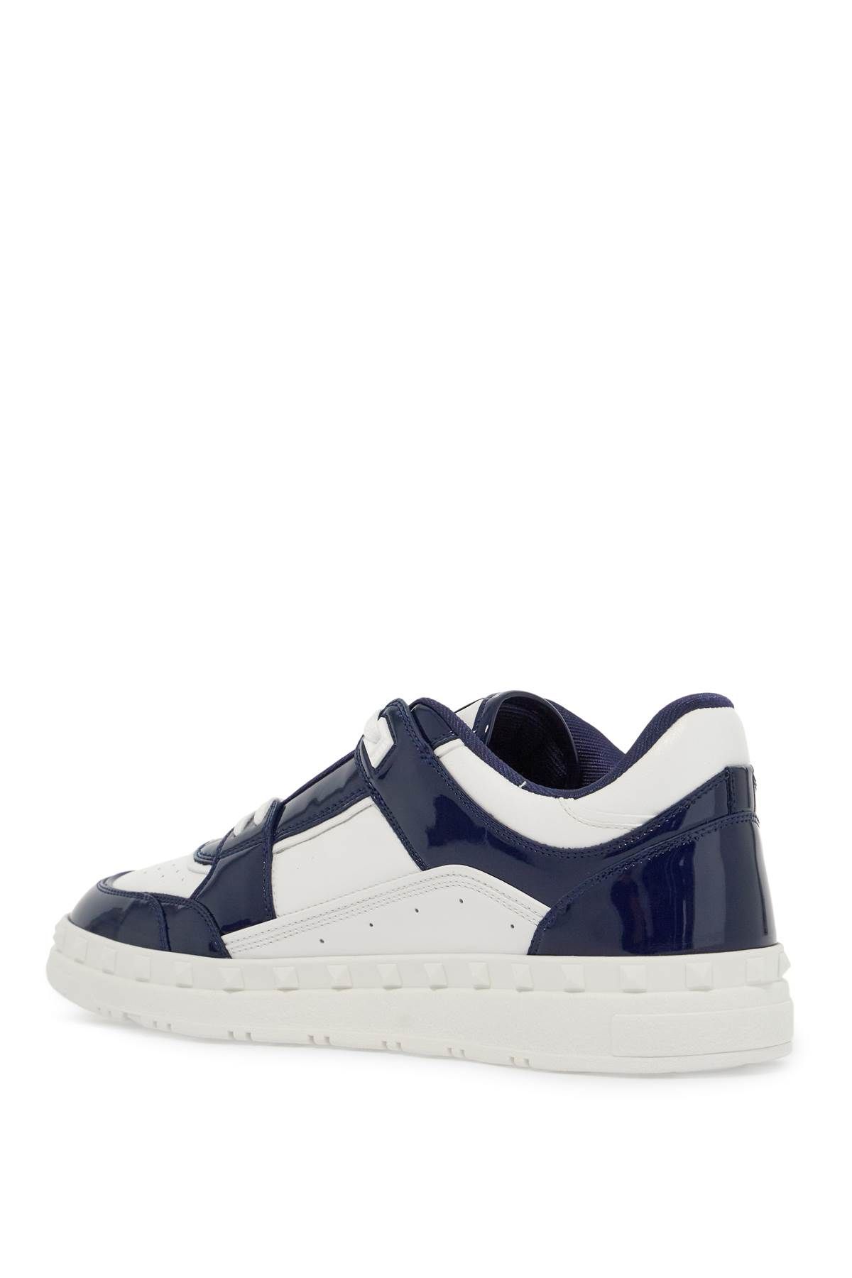 Shop Valentino Patent Leather Freedots Low-top Sneakers In White